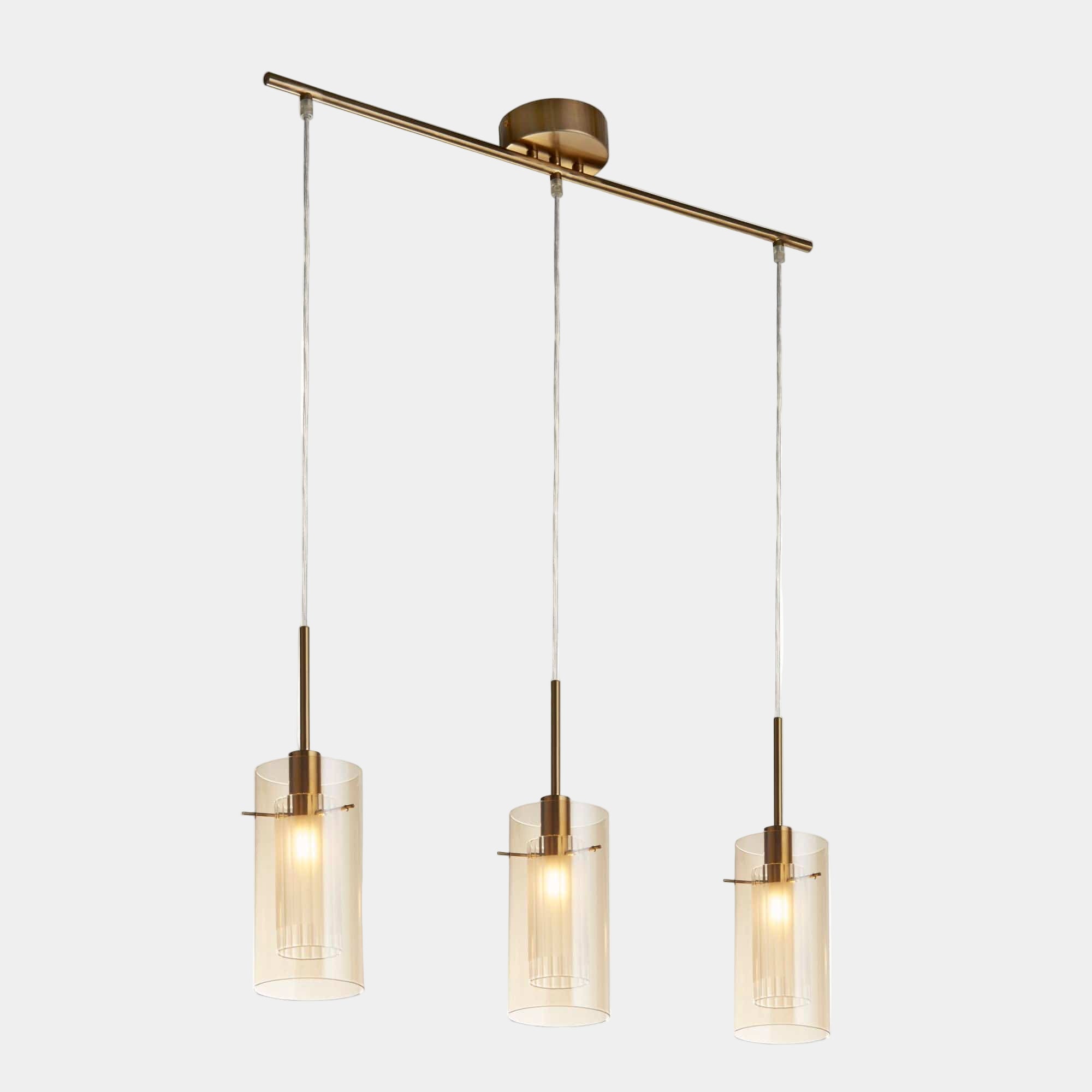 Dua Gold Bar 3 Light Pendant