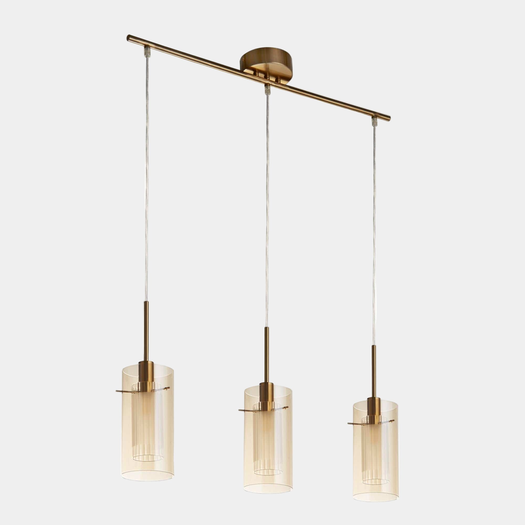 Dua Gold Bar 3 Light Pendant