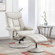 Orion - Swivel Chair & Stool In Plush PU Mushroom