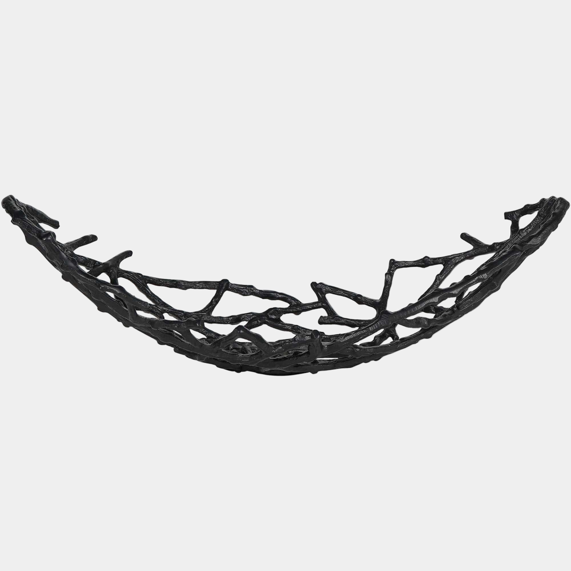 Twig - Small Black Oval Bowl