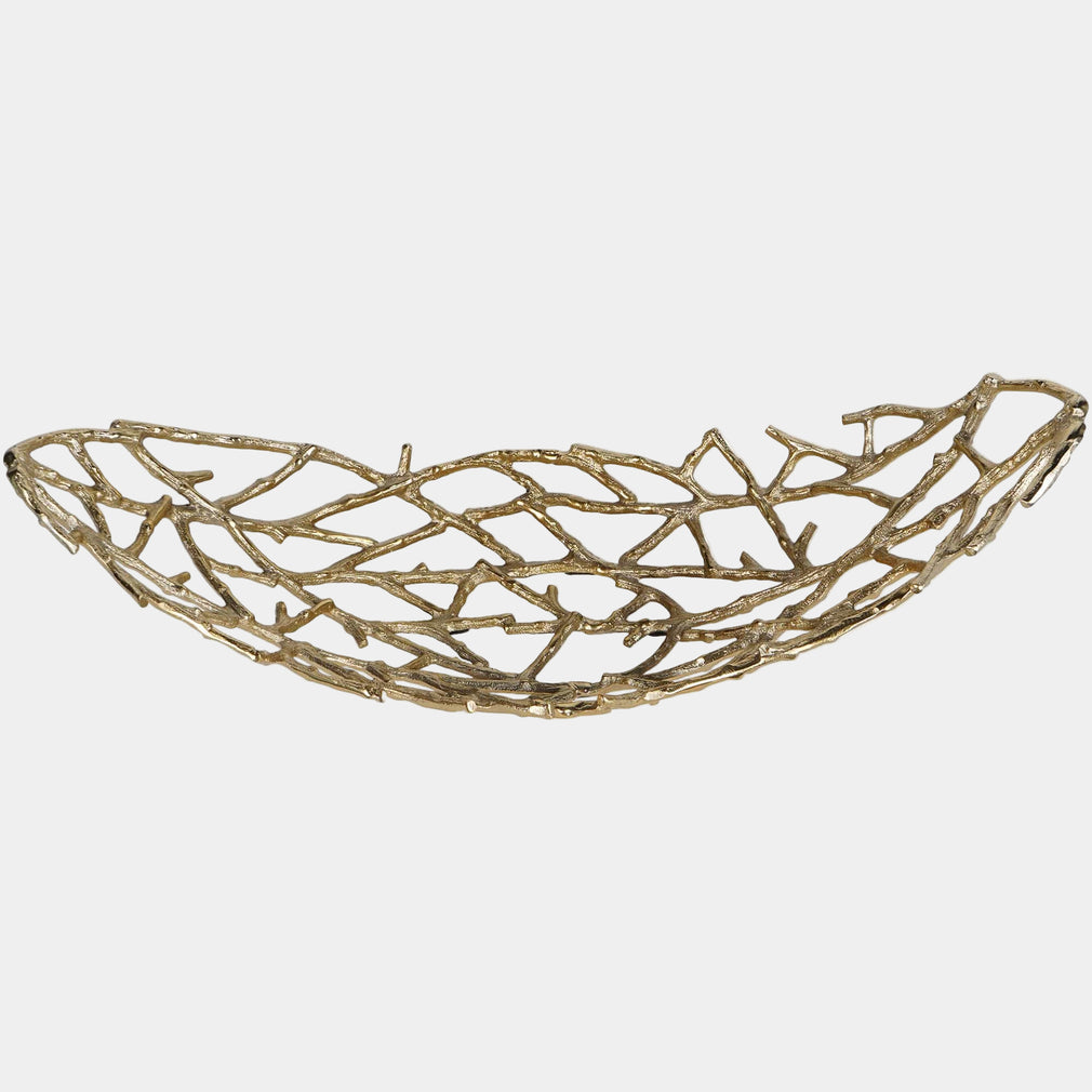 Twig - Large Gold Oval Bowl
