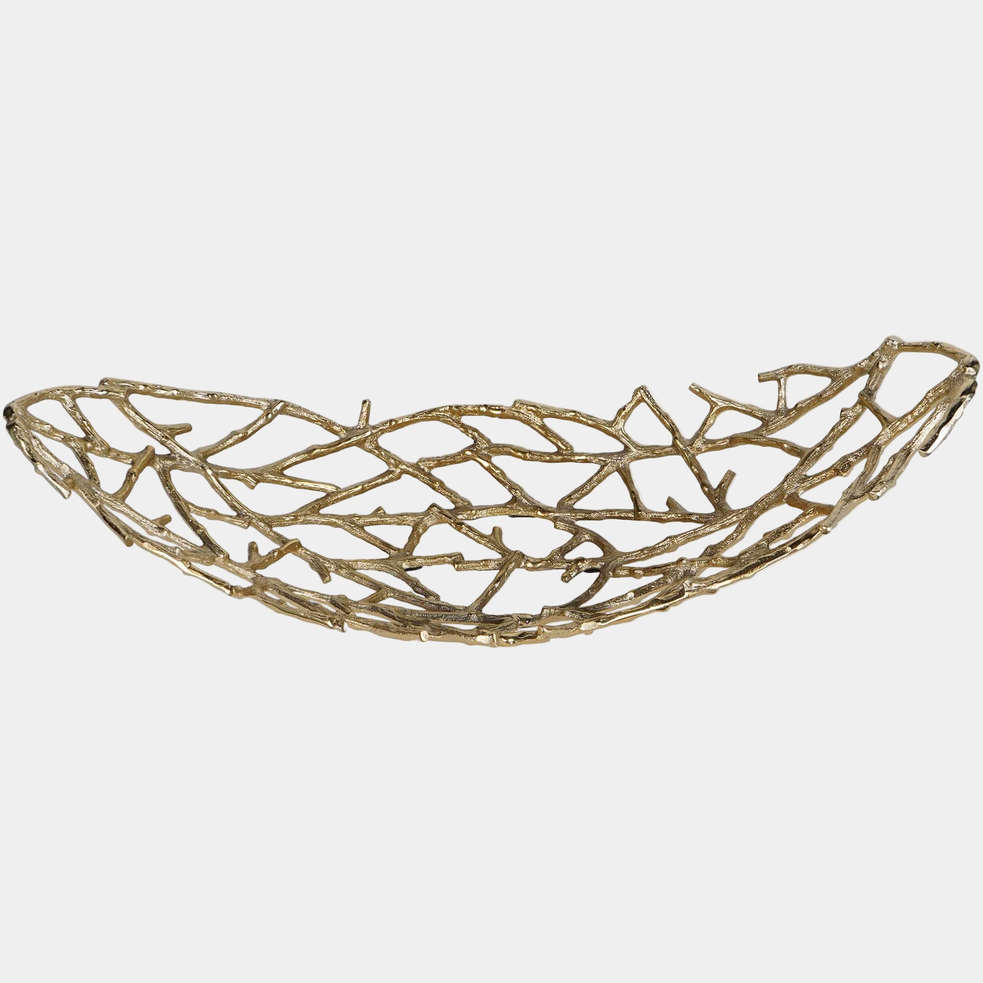 Twig - Large Gold Oval Bowl