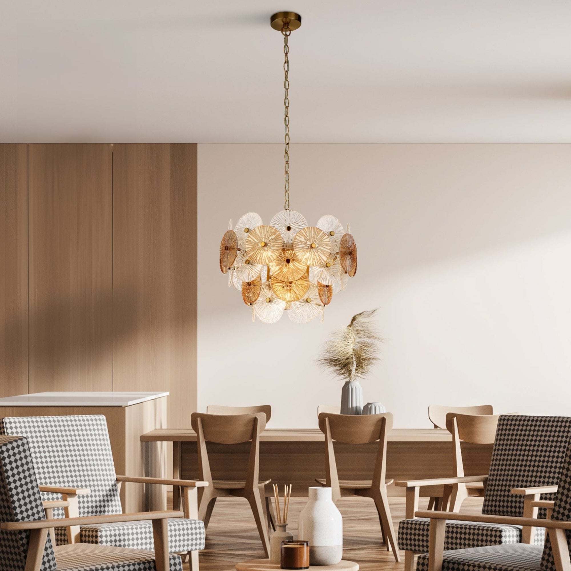 Citrus Gold Glass - Pendant Ceiling Light, 5 Light