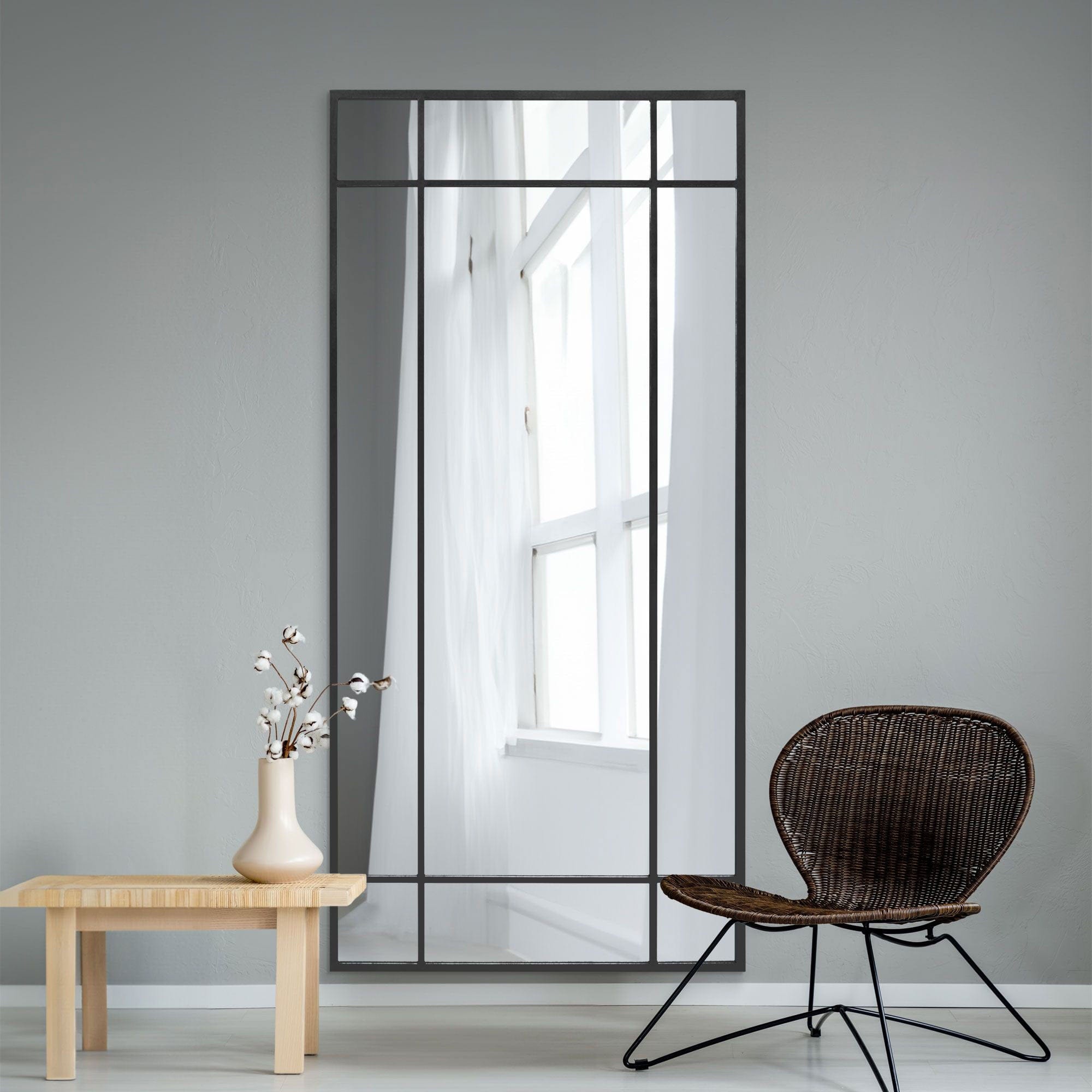 Ventana Black - Window Wall Mirror