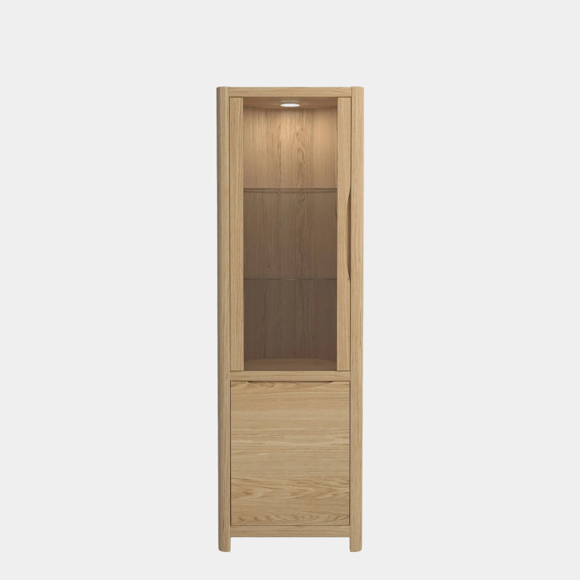 Arden - Corner Display Cabinet, Solid Oak