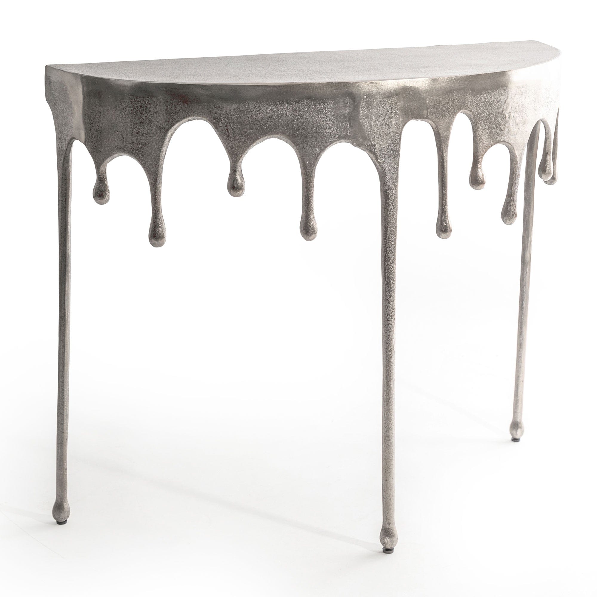 Samana Oval Aluminium Console Table in Nickel (WG)