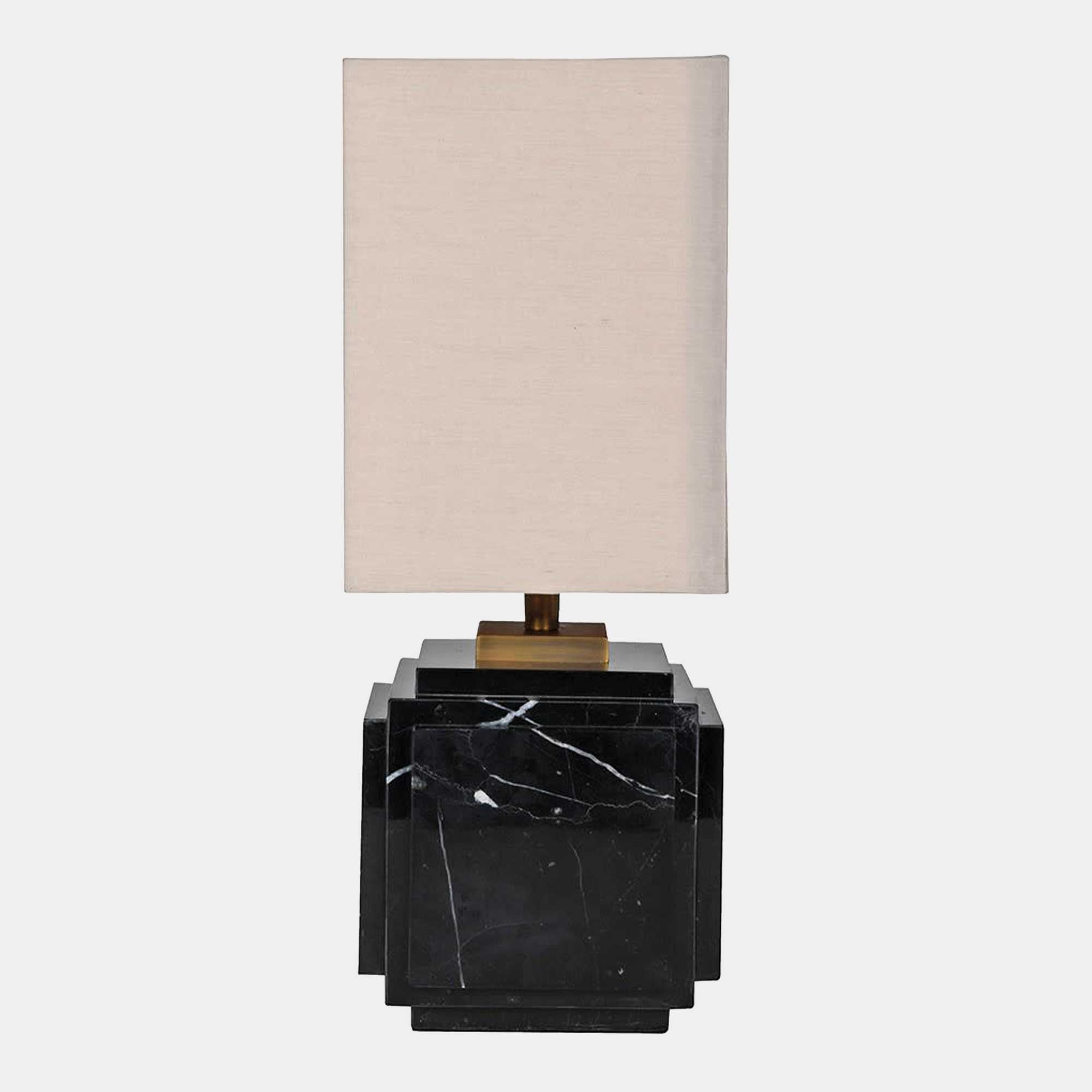 Delos - Black Marble Table Lamp