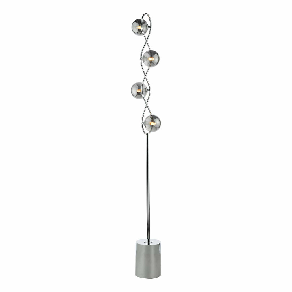 Santorini - Polished Chrome 4 Light Floor Lamp