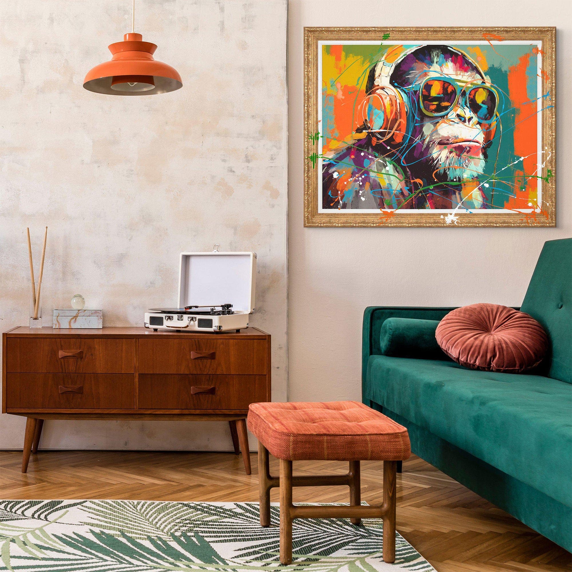 Chillin Chimp - Framed Wall Art Print By Sabrina Roscino