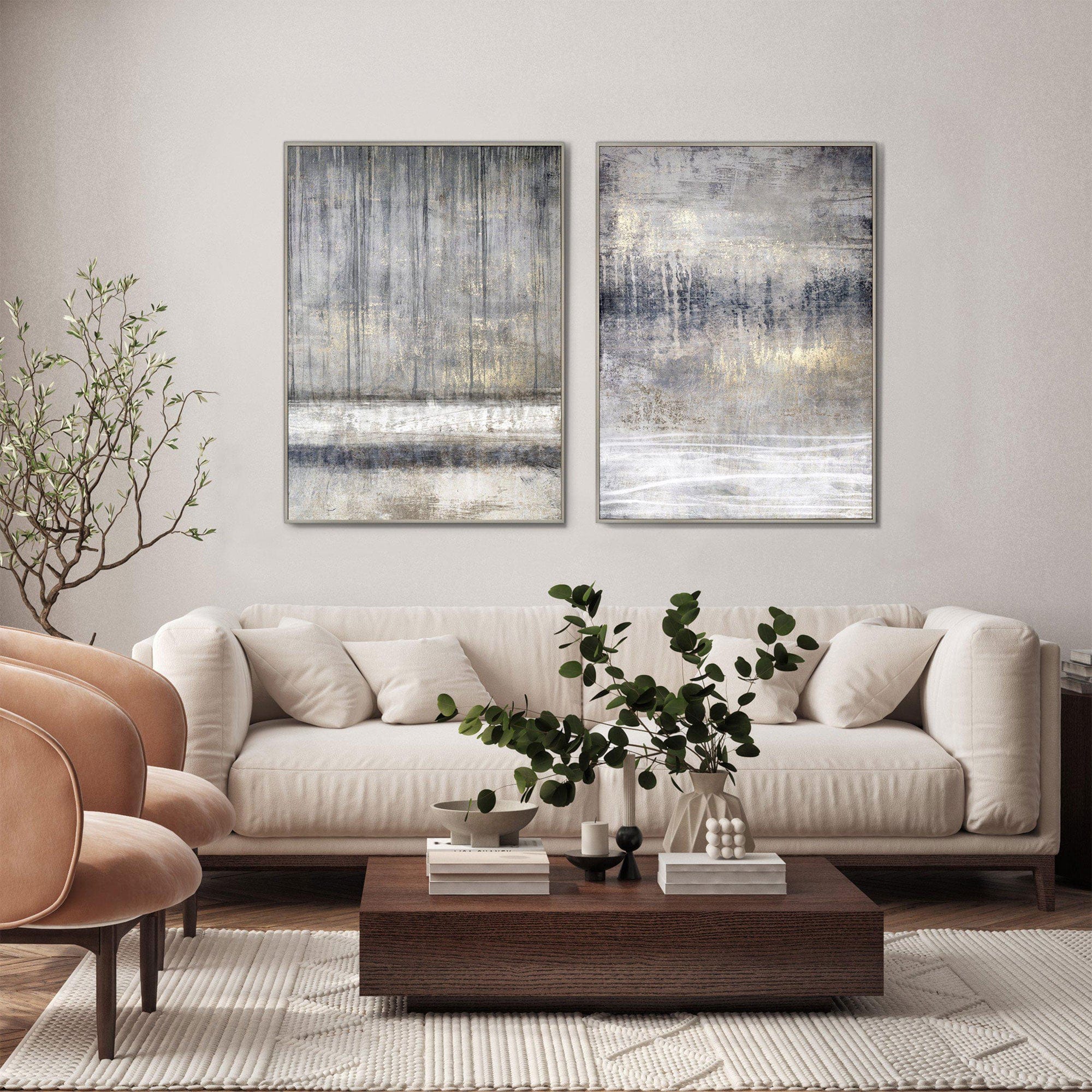 Torrent - Framed Canvas Wall Art By Sabrina Roscino, Set of 2