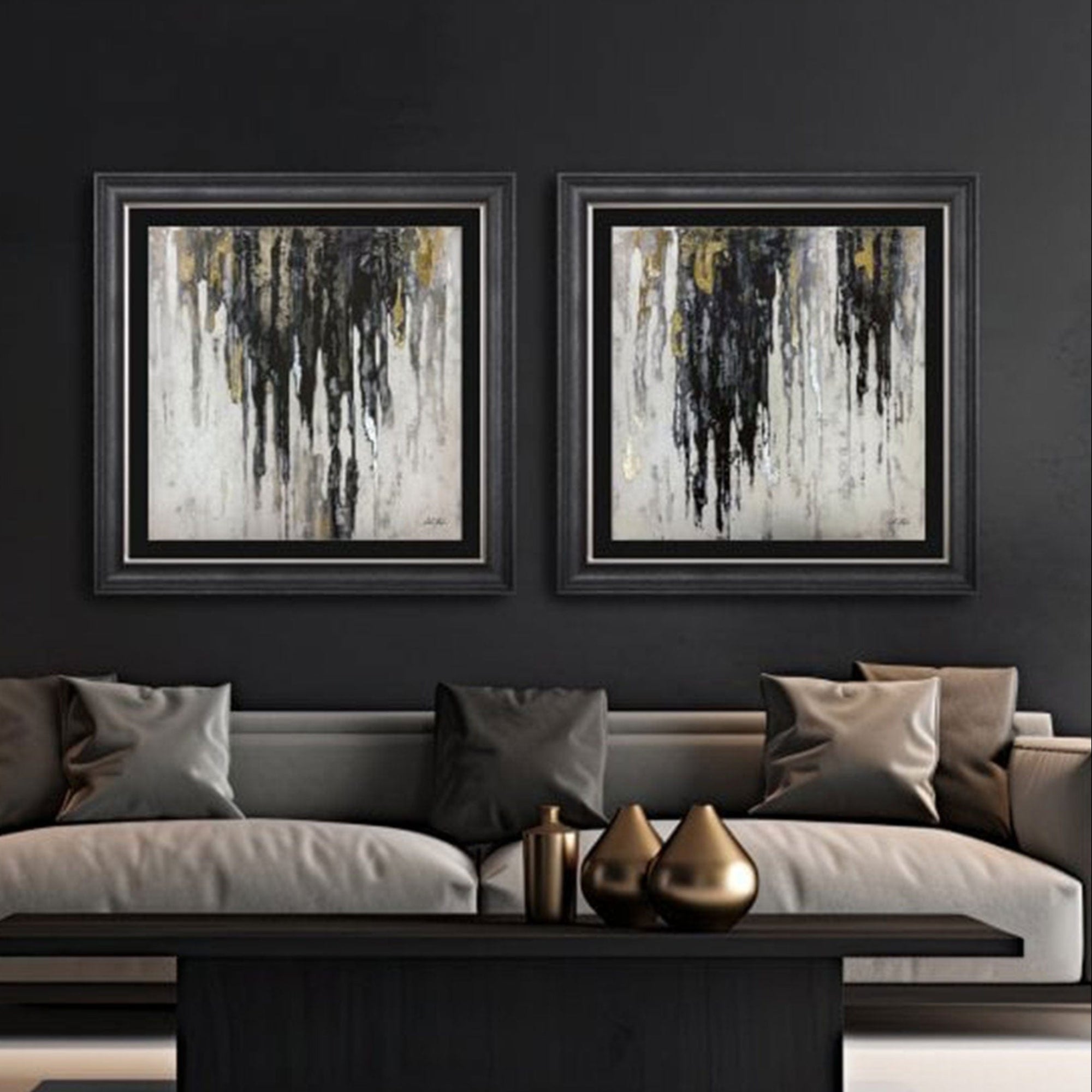 Keys 1 Gold Abstract - Framed Wall Art Print