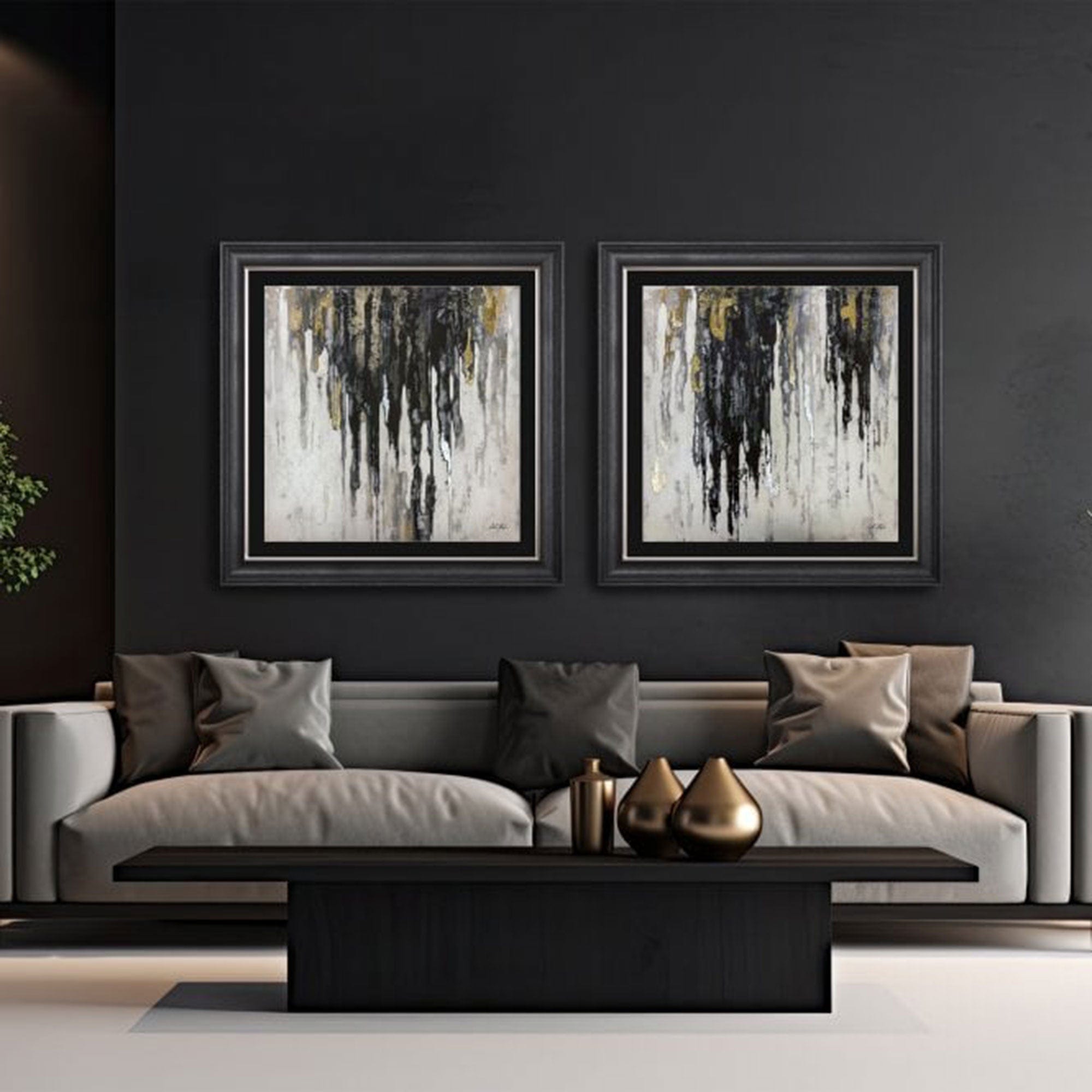 Keys 1 Gold Abstract - Framed Wall Art Print