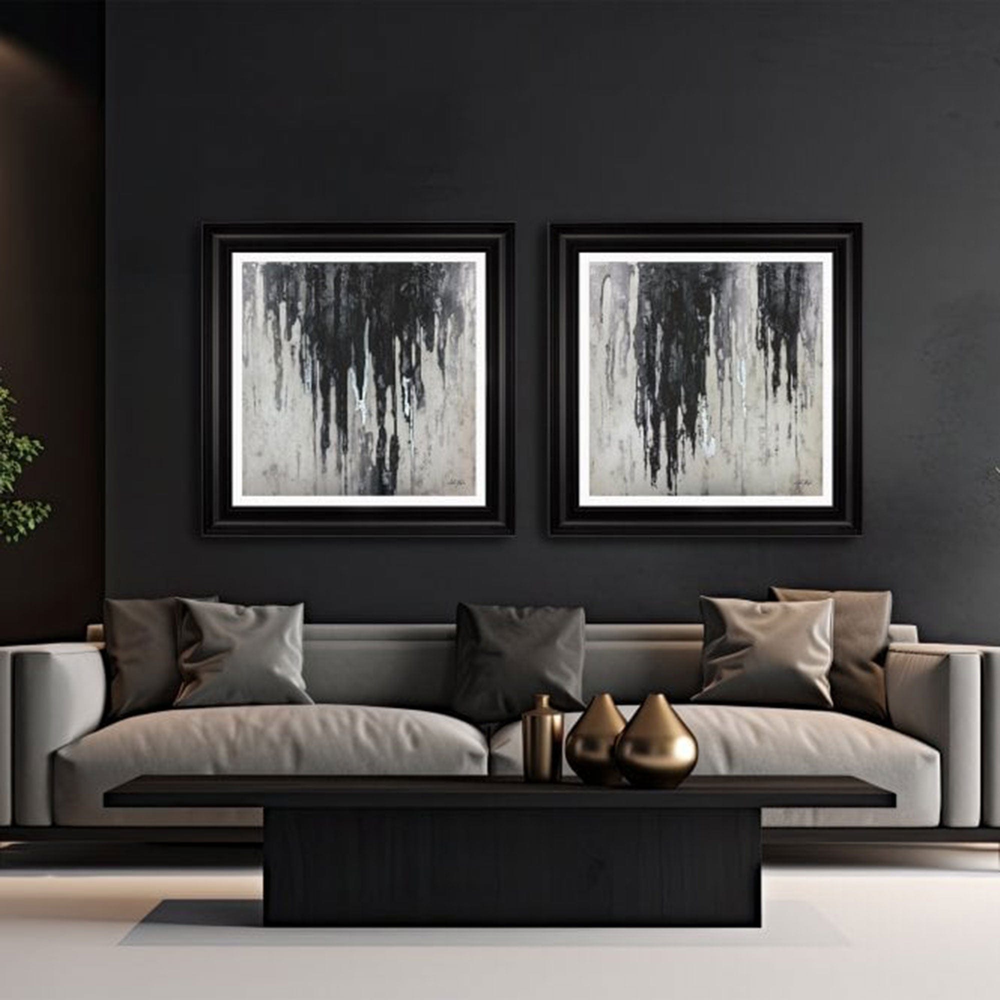 Keys 2 Silver Abstract - Framed Wall Art Print