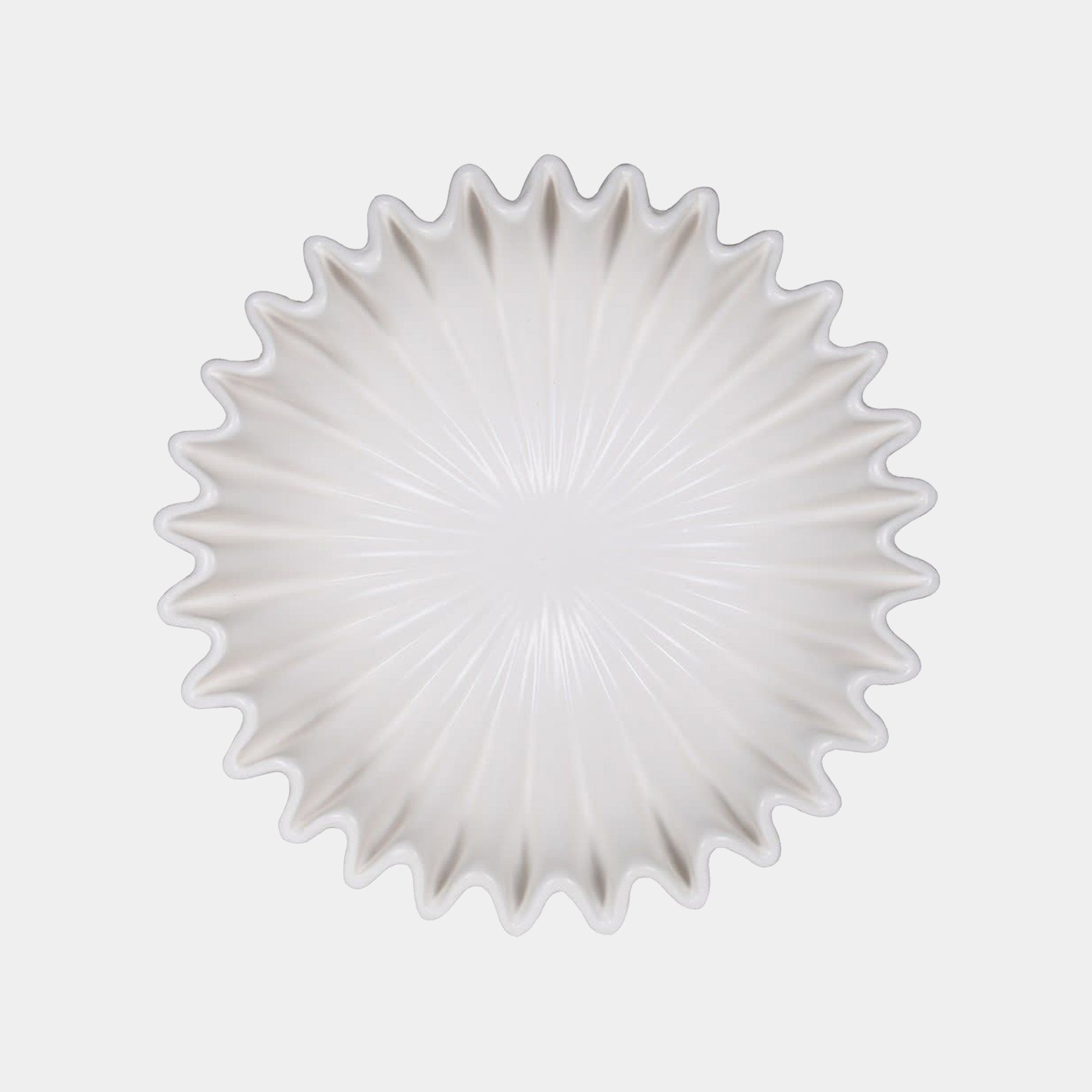 Barago Chalk - Waved Bowl, White