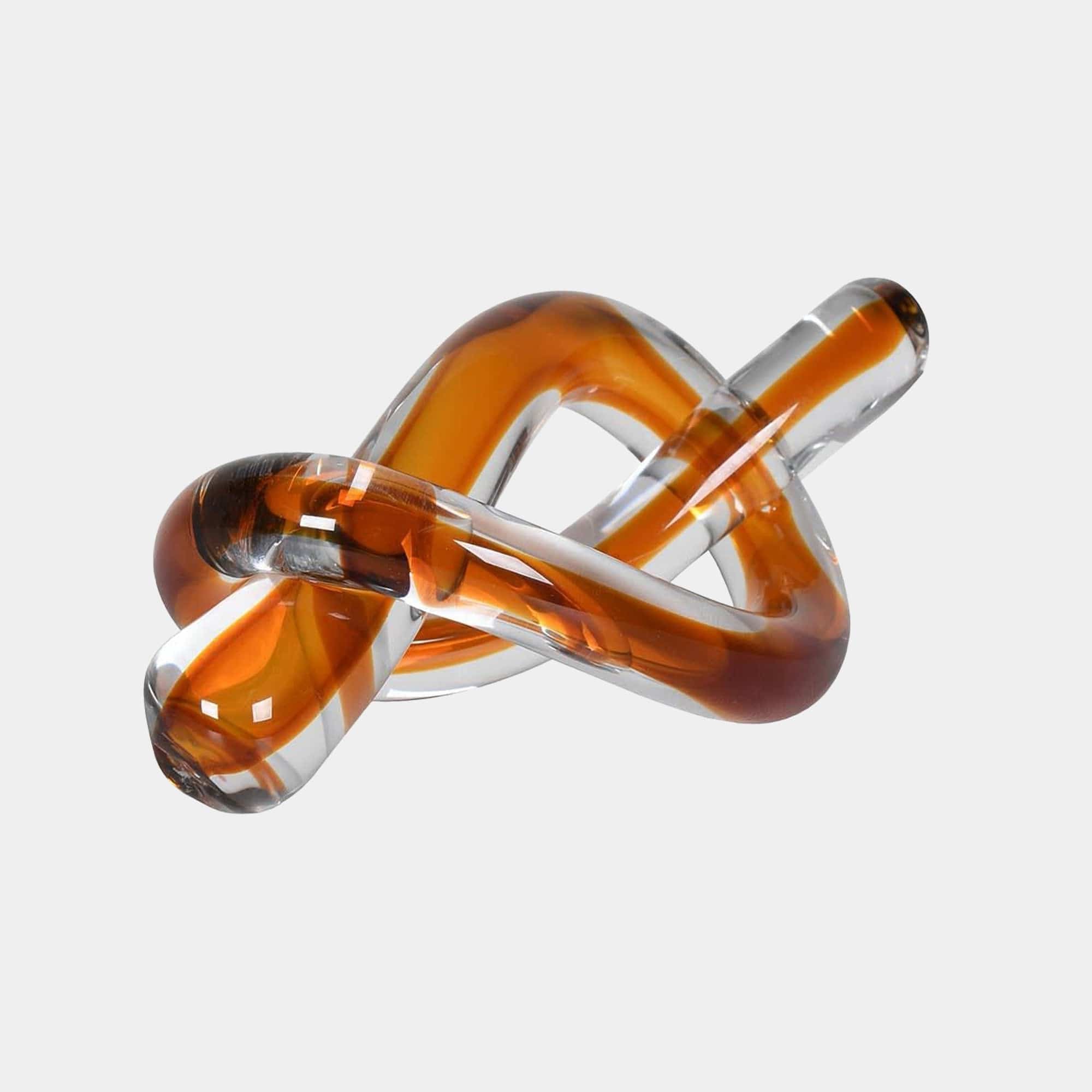 Twisted Amber - Glass Knot Ornament