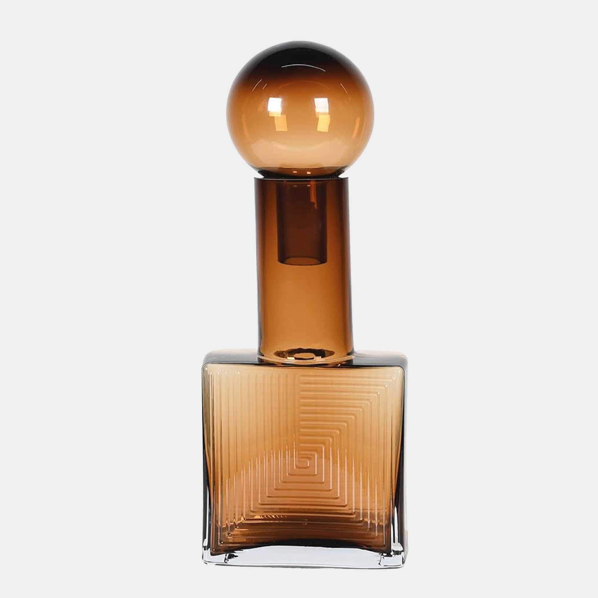 Hazel - Brown Decorative Bottle, Small