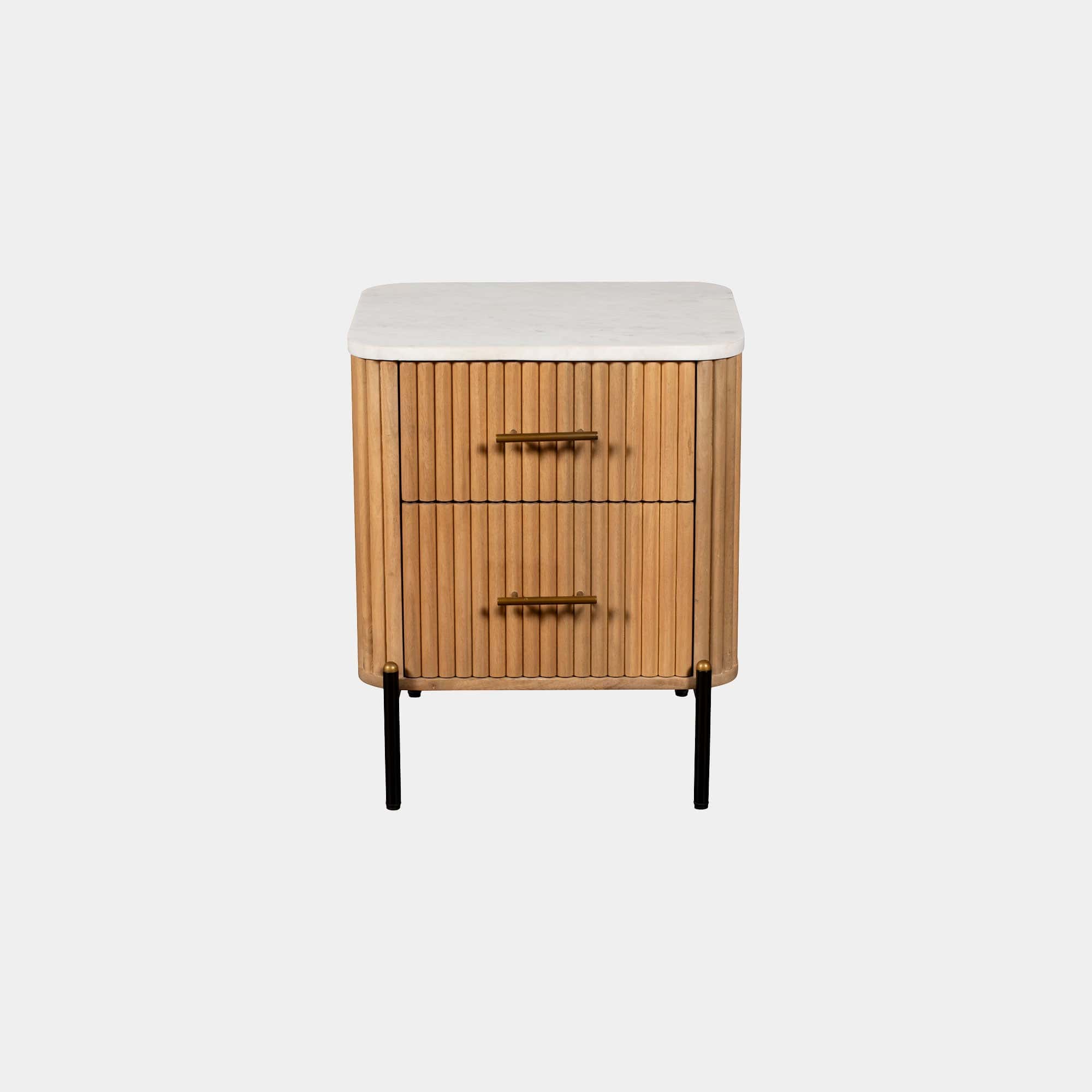 Bombay - 2 Drawer Bedside With Marble Top
