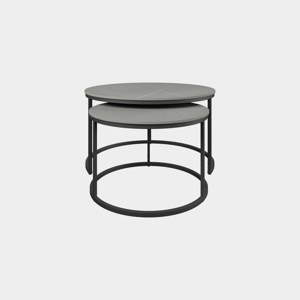 Venice - 2 Piece Coffee Table Set In Matte Grey