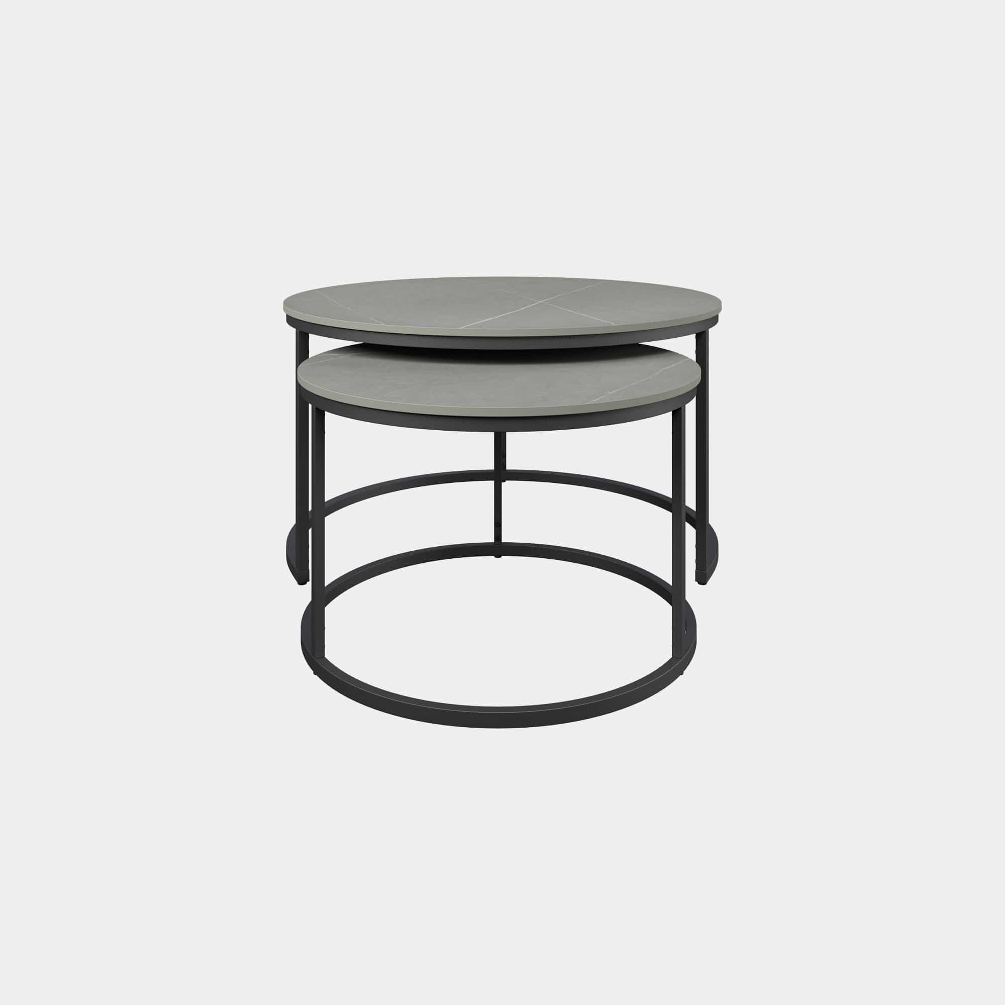 Venice - Ceramic Grey Coffee Tables, Set of 2