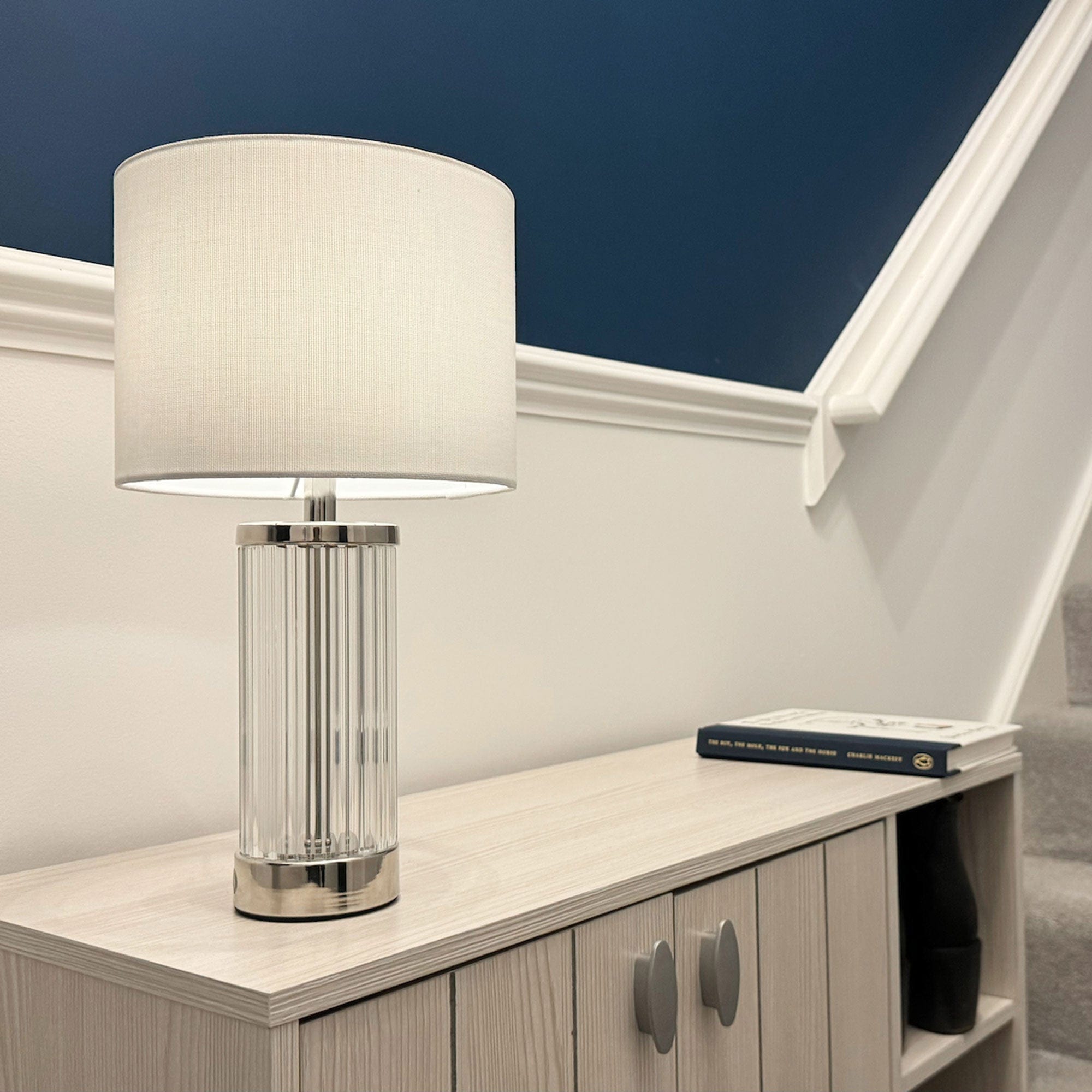 Enzo Chrome - Table Lamp, Rechargeable