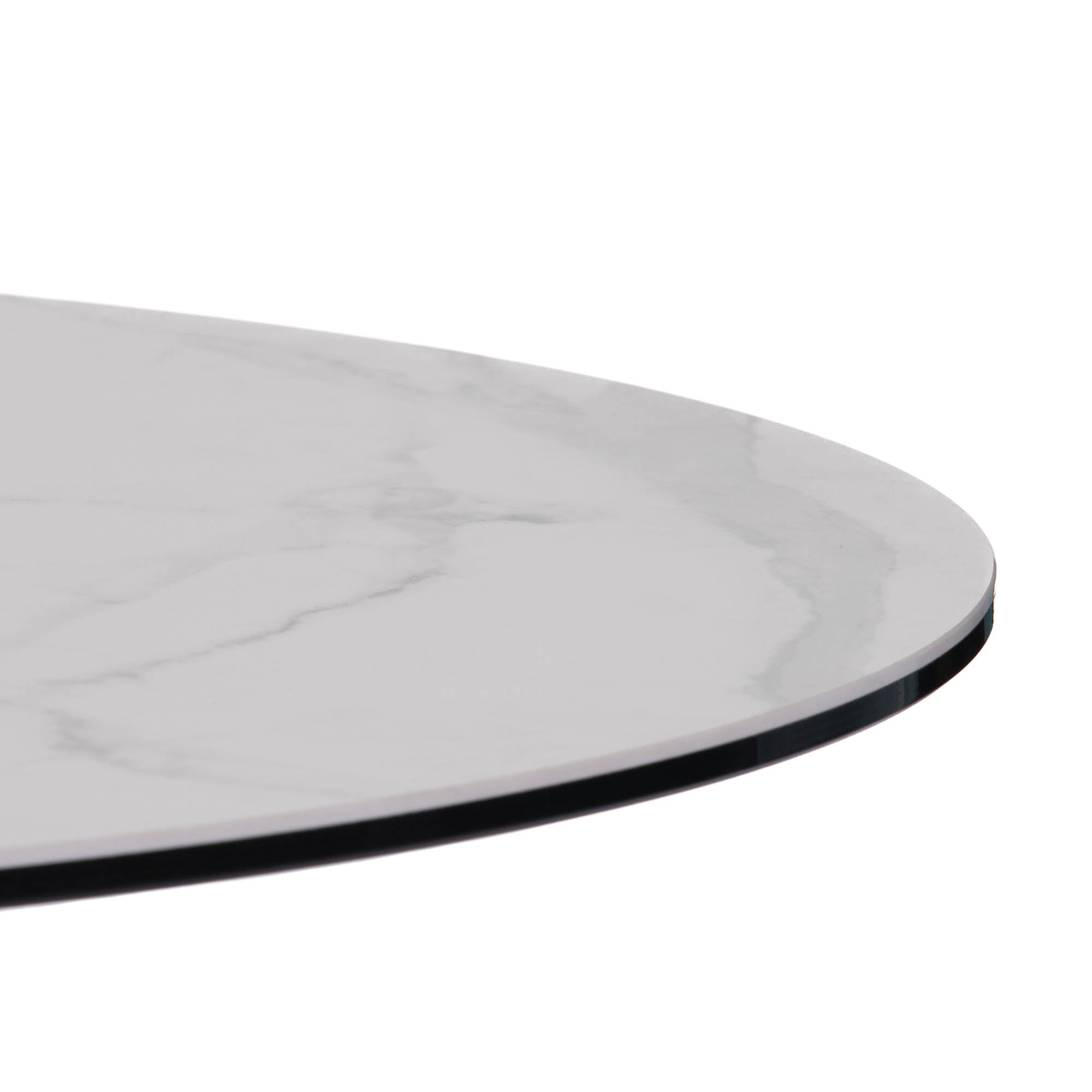 Redondo - 90cm Coffee Table In Matt White Ceramic With Charcoal Grey Base