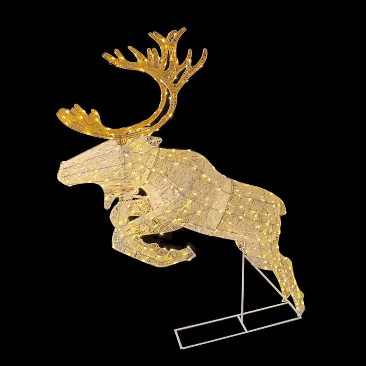 Pre-Lit Christmas Jumping Reindeer Decoration – LED Light Up Festive Display