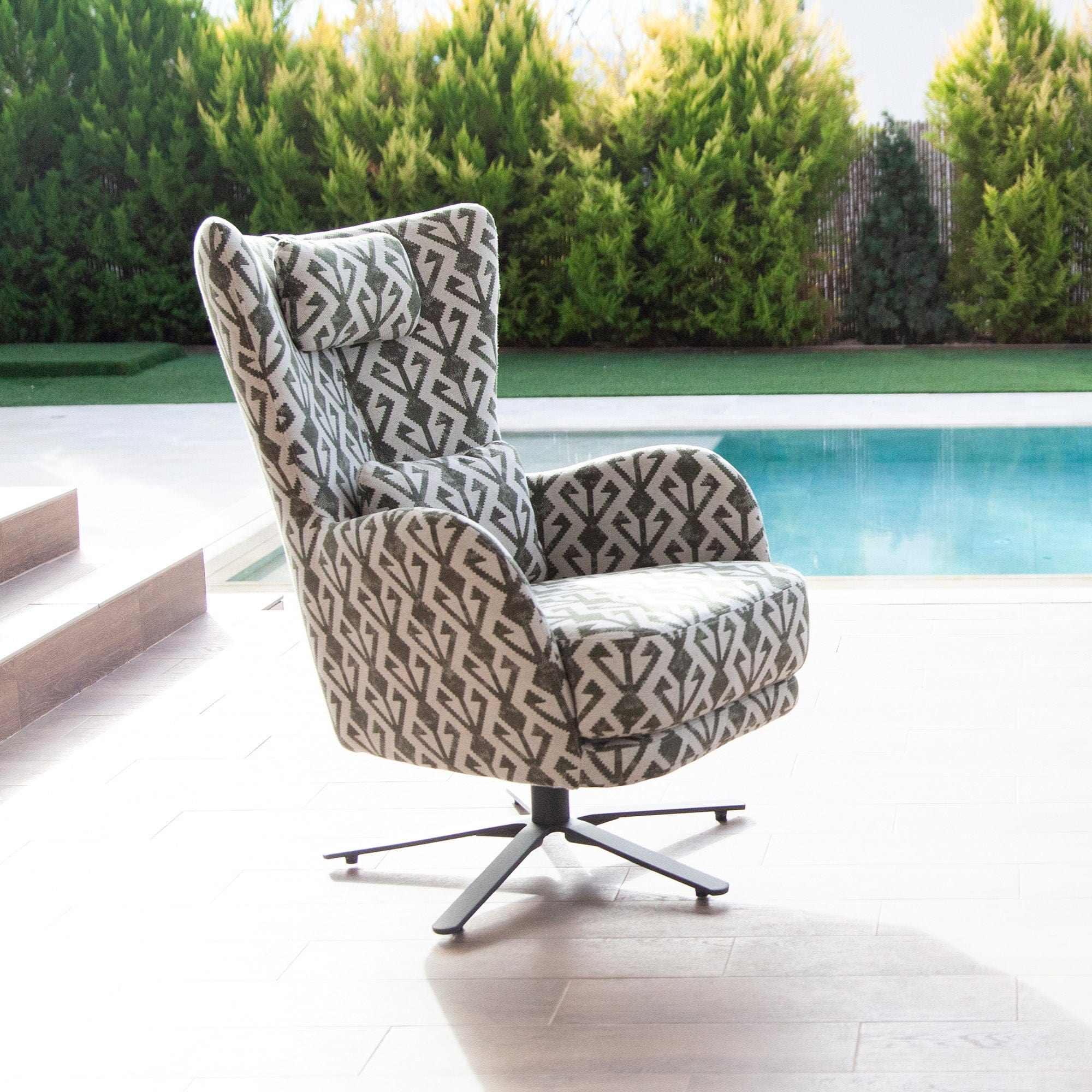 Elche - Swivel Base Armchair, Fabric