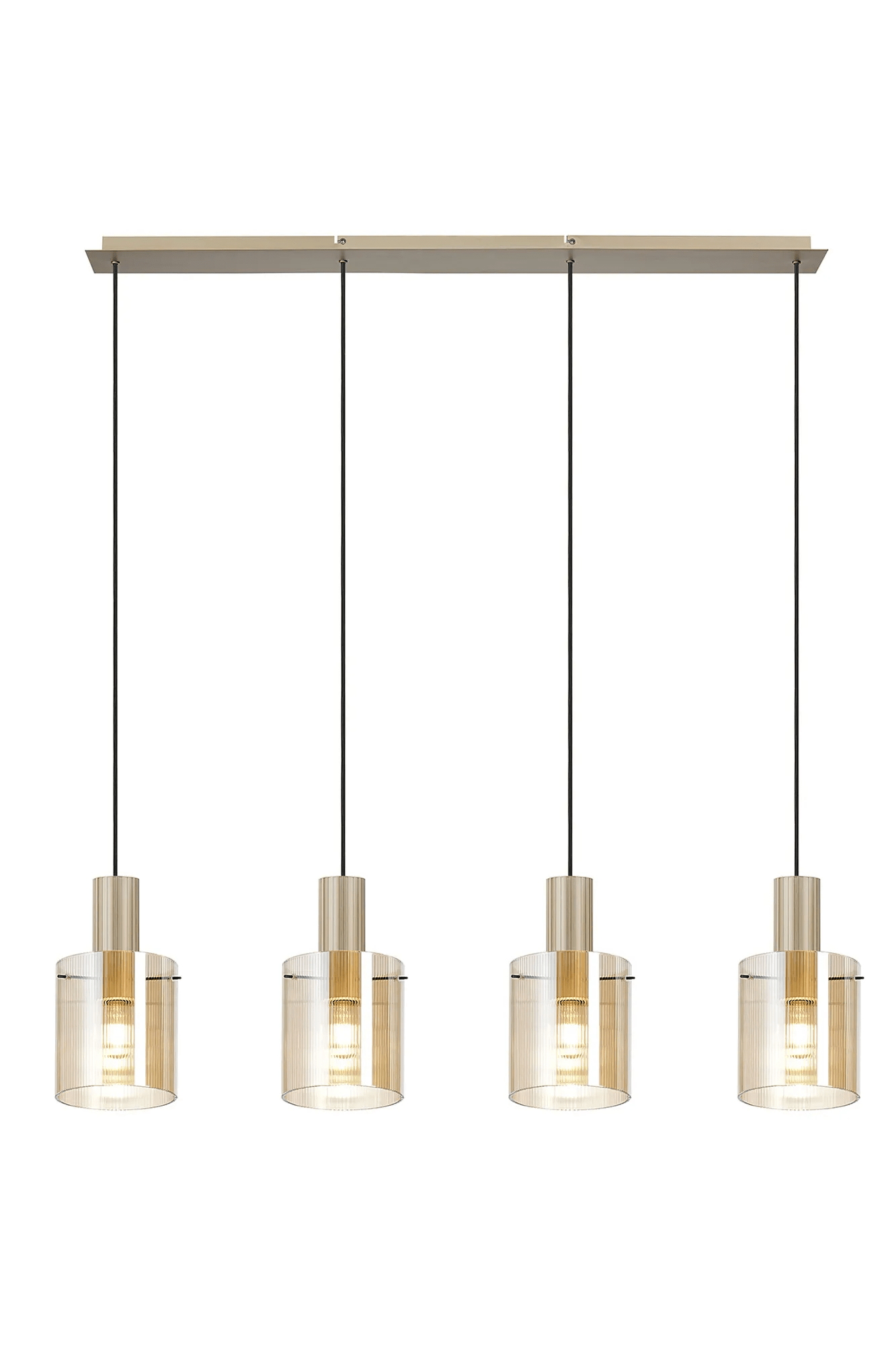 Rizzi - Ribbed Amber Bar Pendant