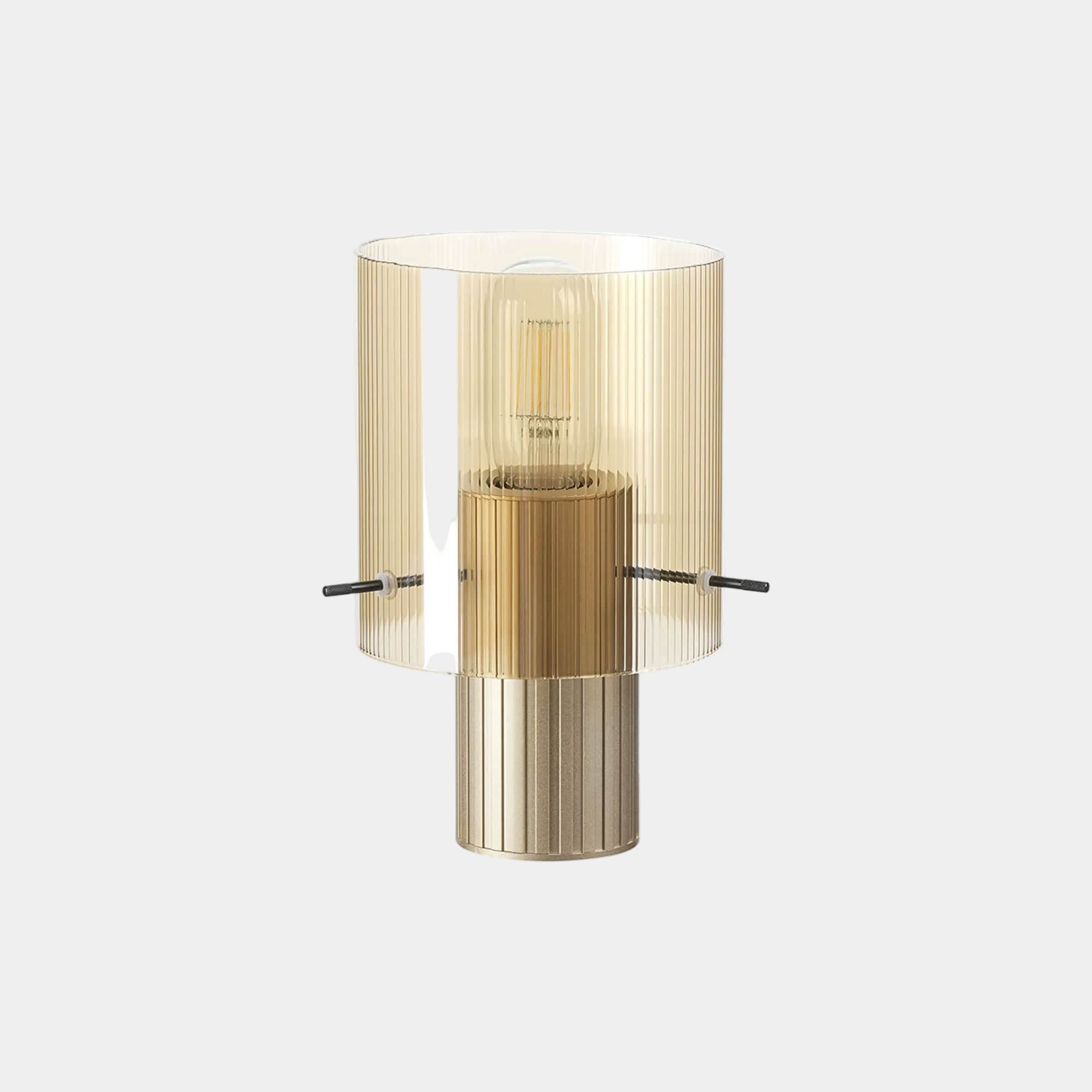 Rizzi - Amber Ribbed Table Lamp
