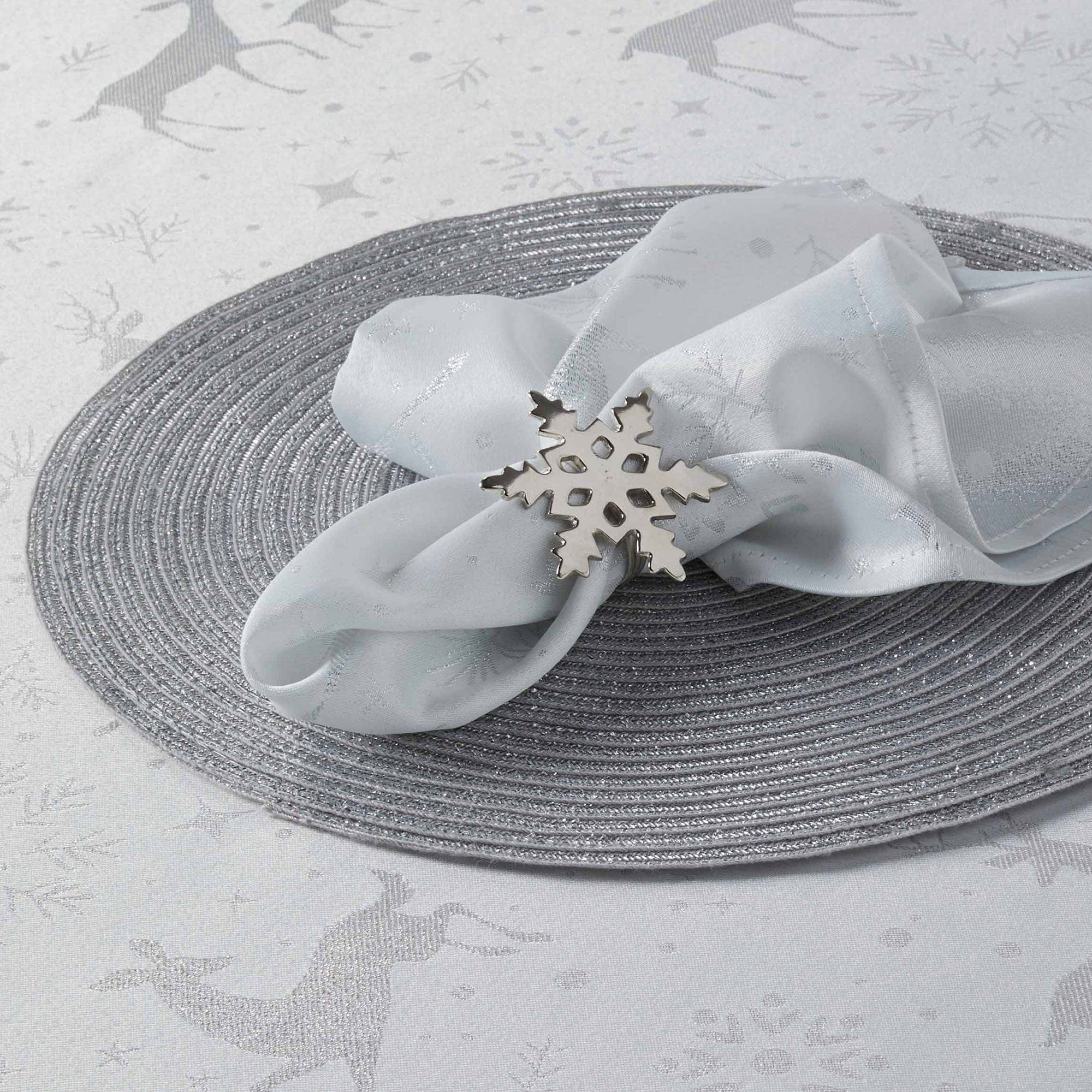 Circular Woven Lurex- Silver Placemat