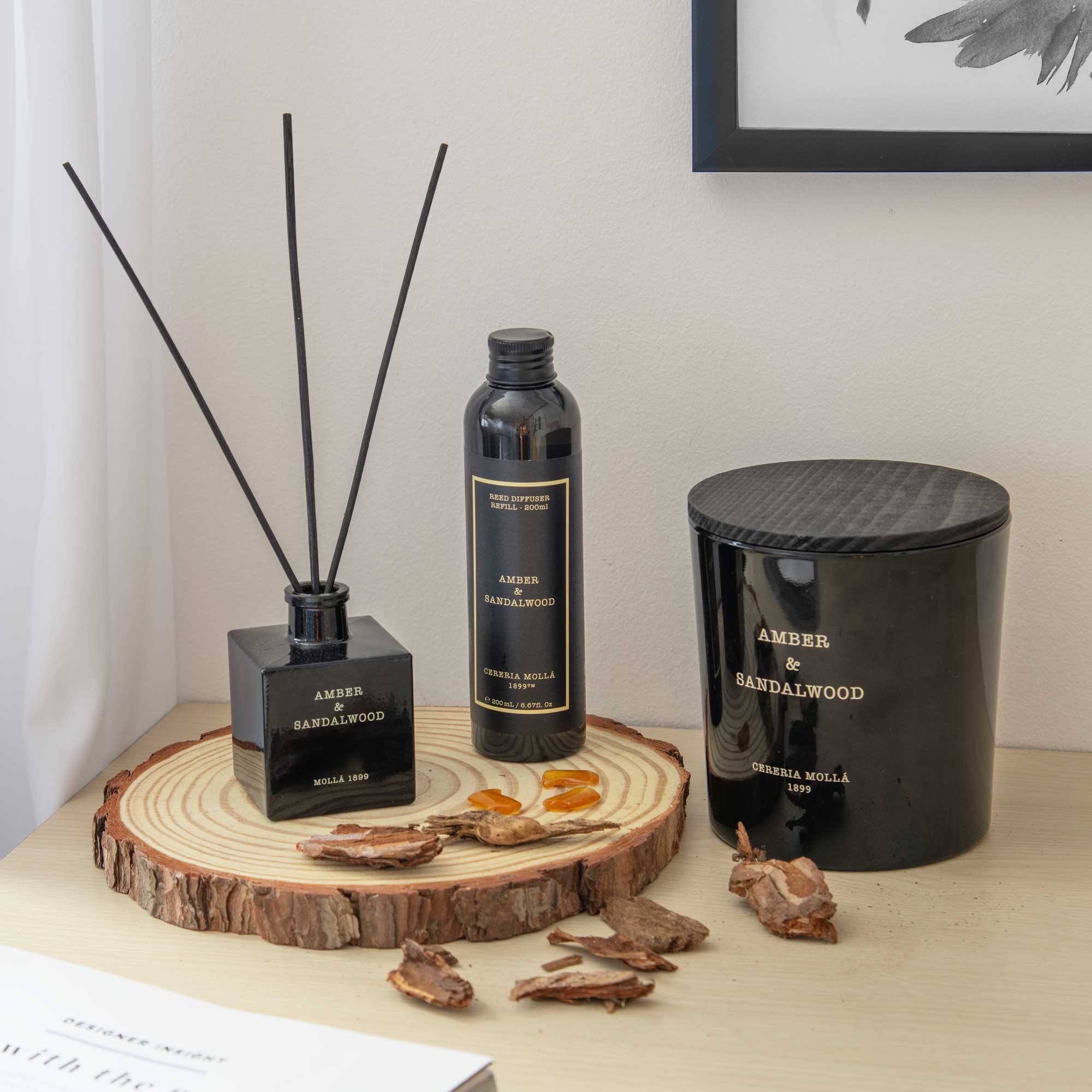 Cereria Molla Amber & Sandalwood Reed Diffuser 100ml (DR)