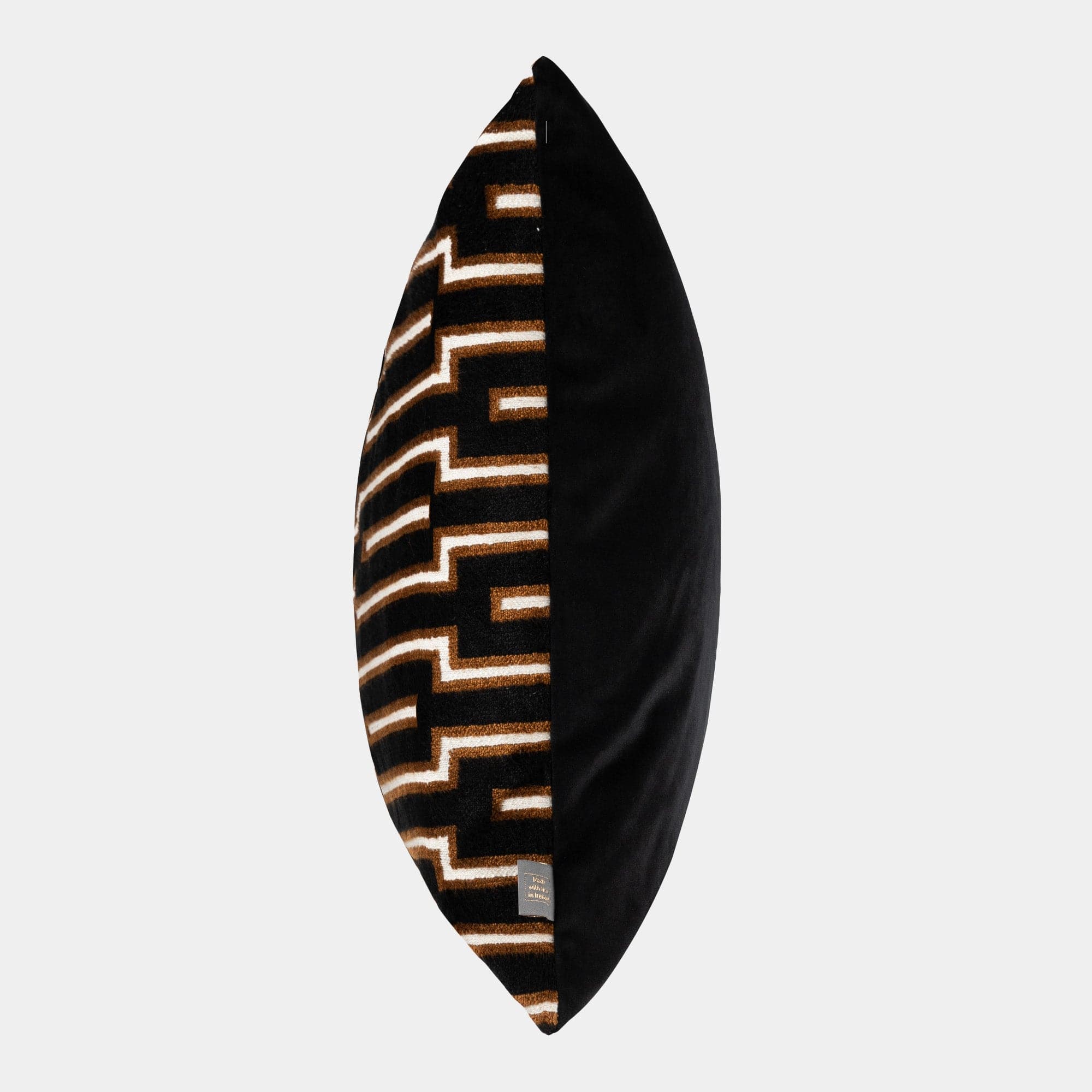 Odyssey - Black/Cognac Cushion 43x43cm