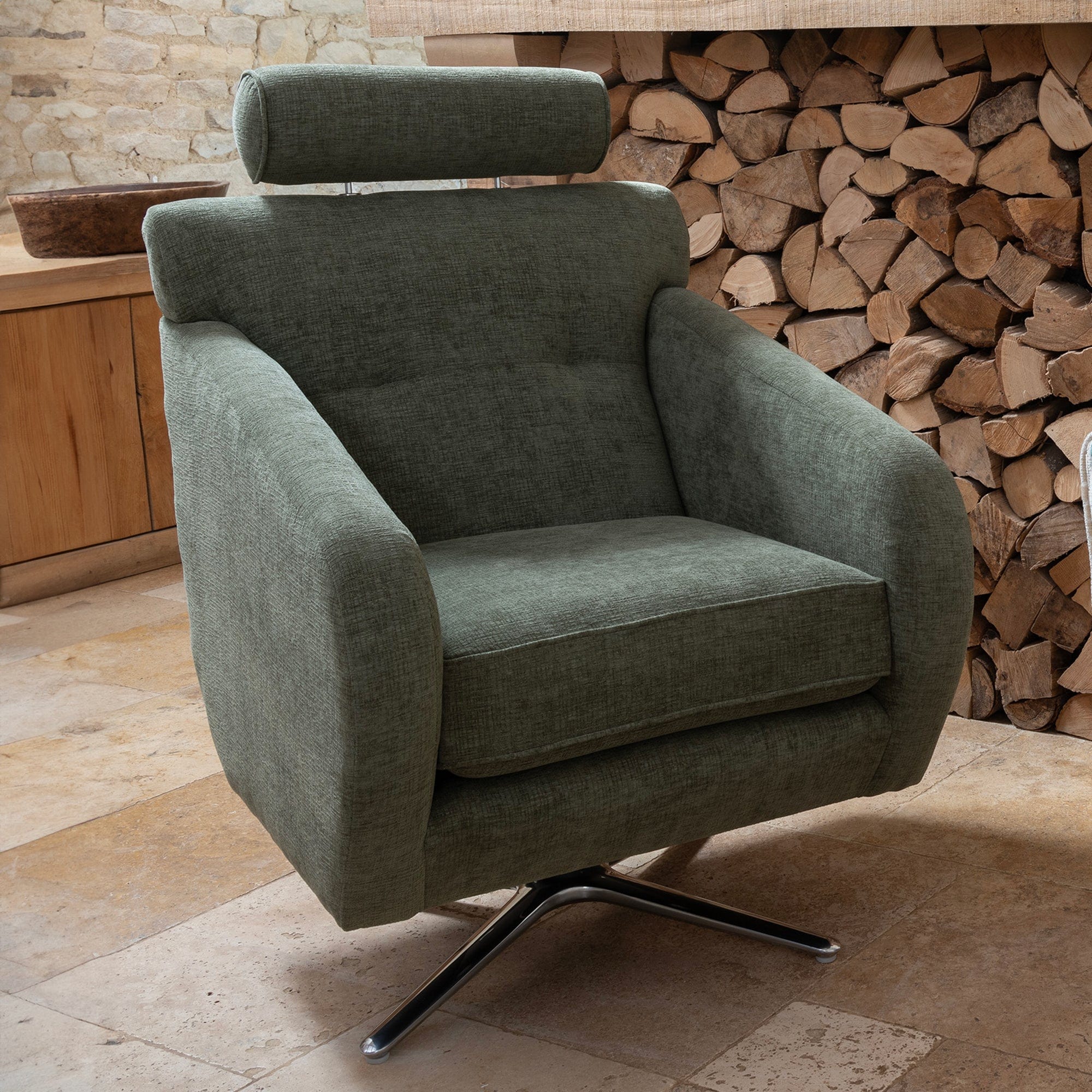 Naomi - Swivel Chair, Fabric
