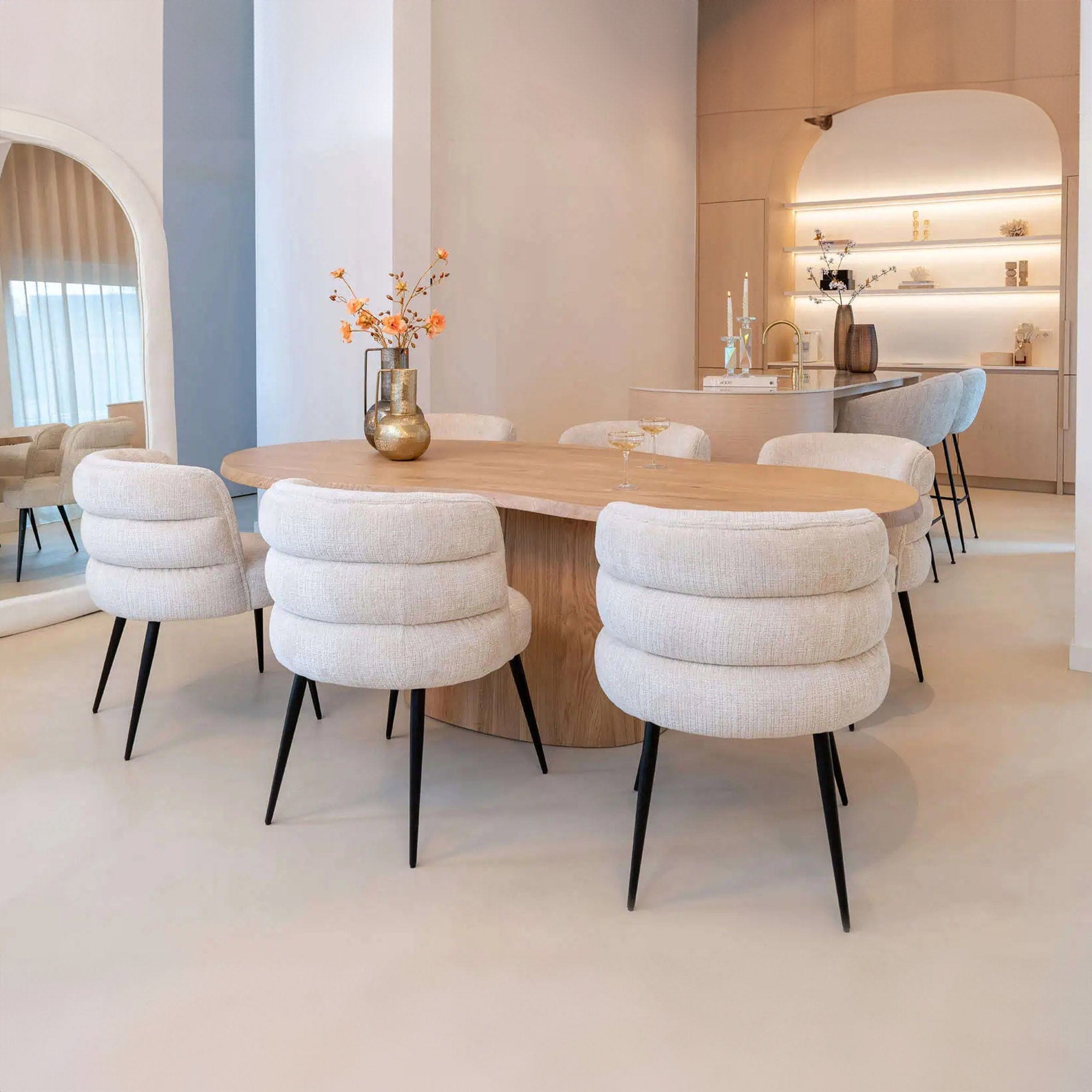 Franklin - Travertine Effect Dining Table
