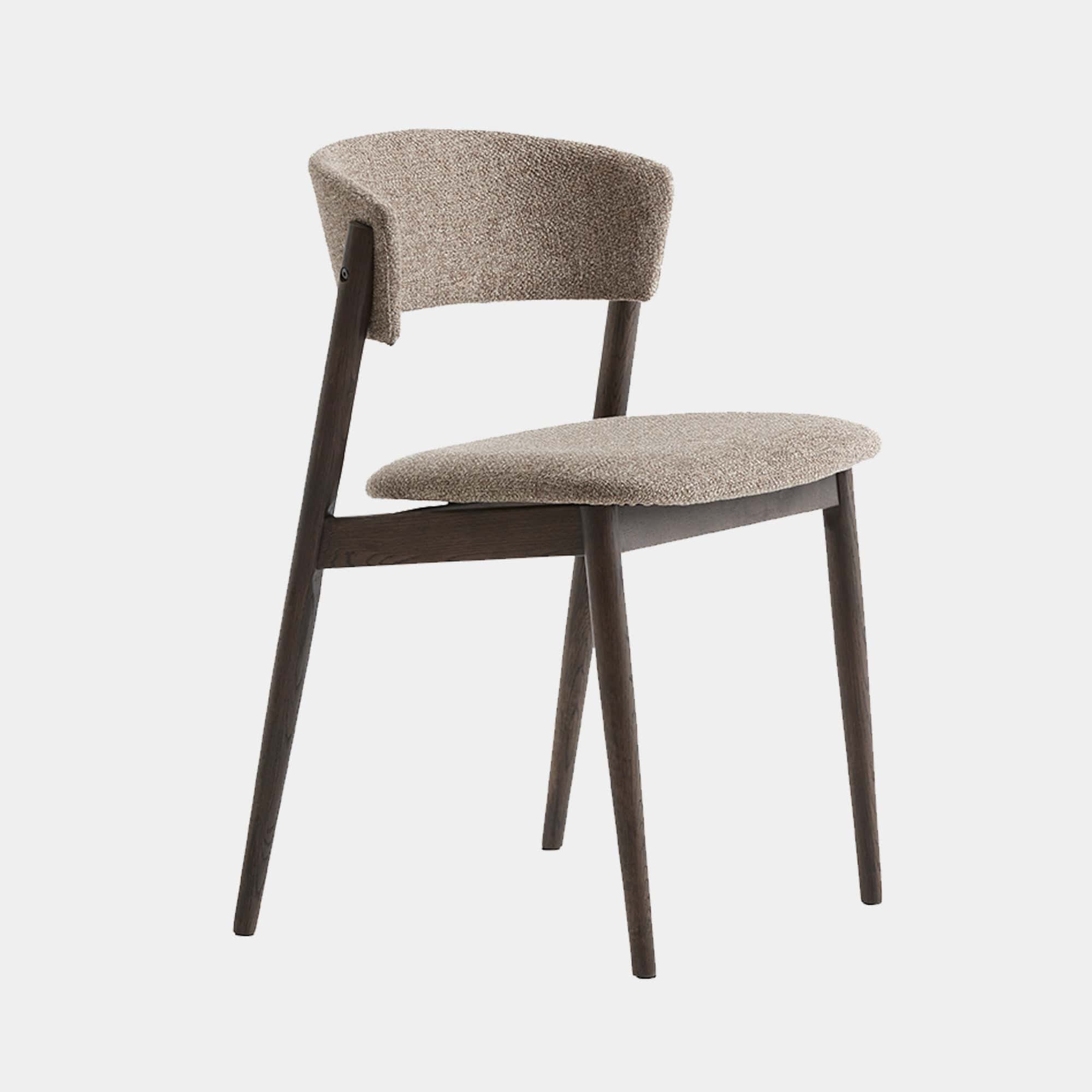 Genesis Dining Chair In Latte Fabric Espresso Oil Frame