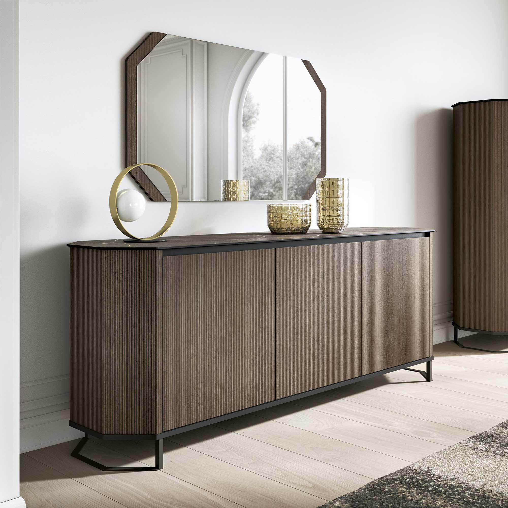 Bologna - Octagon Wood Mirror