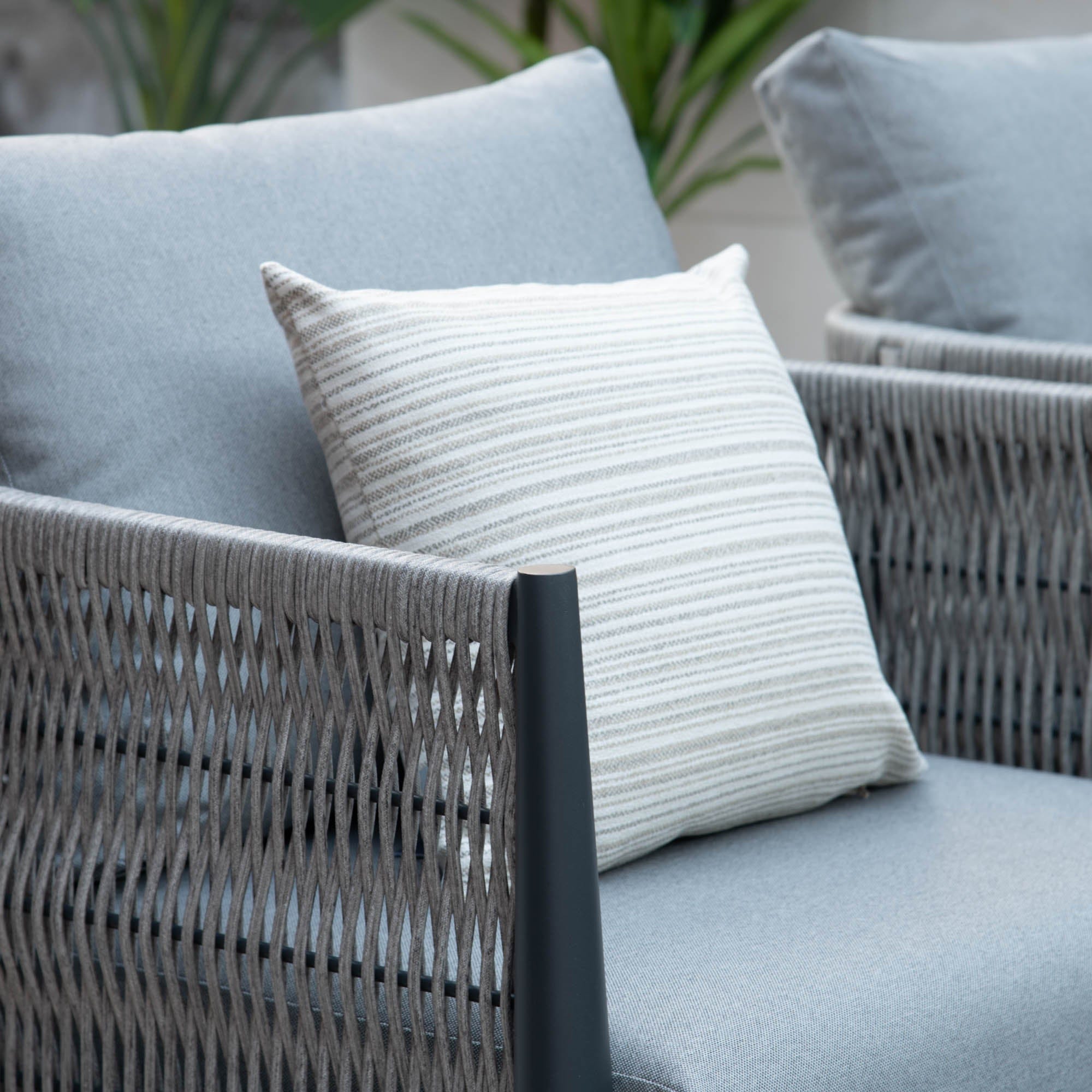 Coconut Grove - 3 Seat Garden Sofa Set & Coffee Table, Aluminium & Rattan Rope Effect