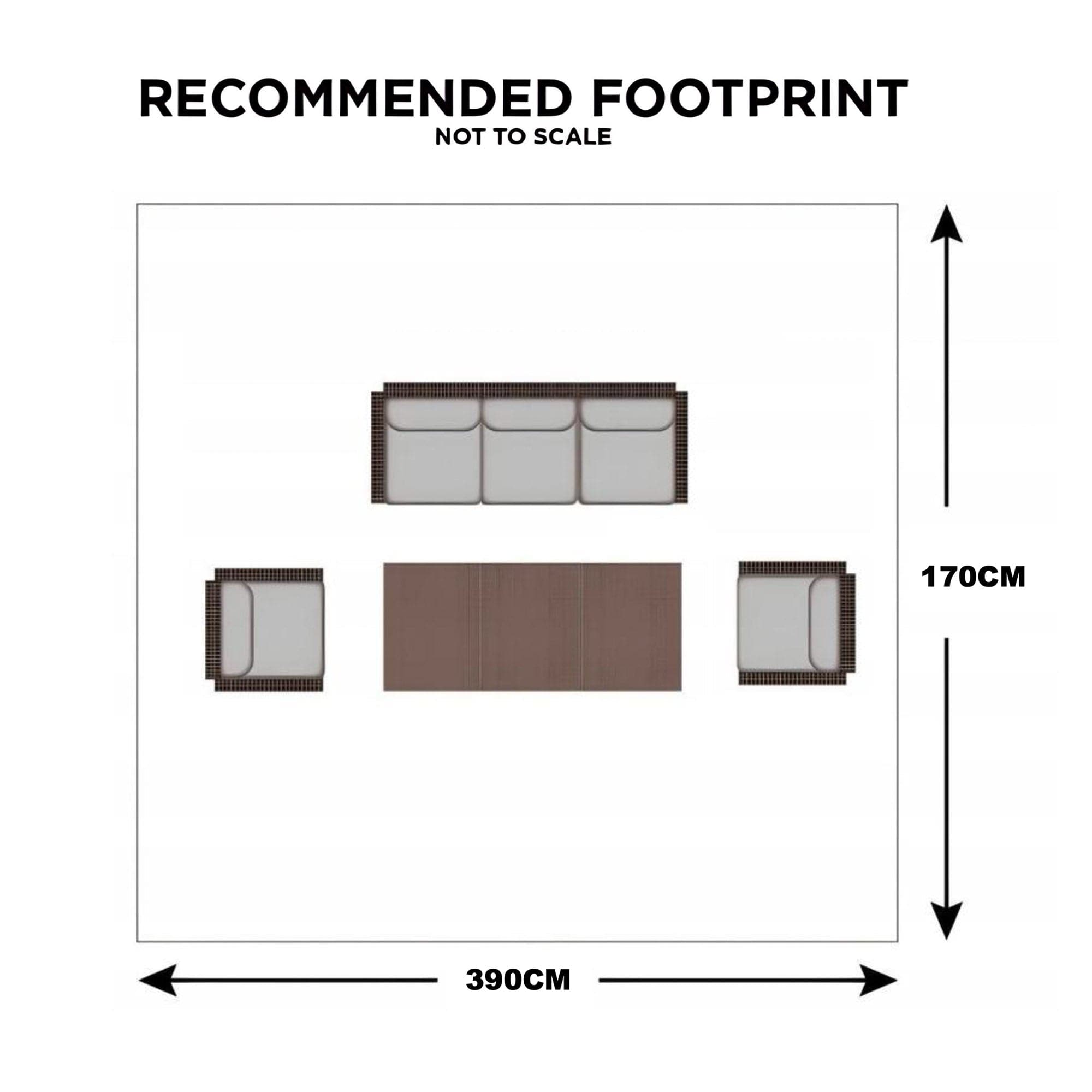 Coconut Grove - 3 Seat Garden Sofa Set & Coffee Table, Aluminium & Rattan Rope Effect