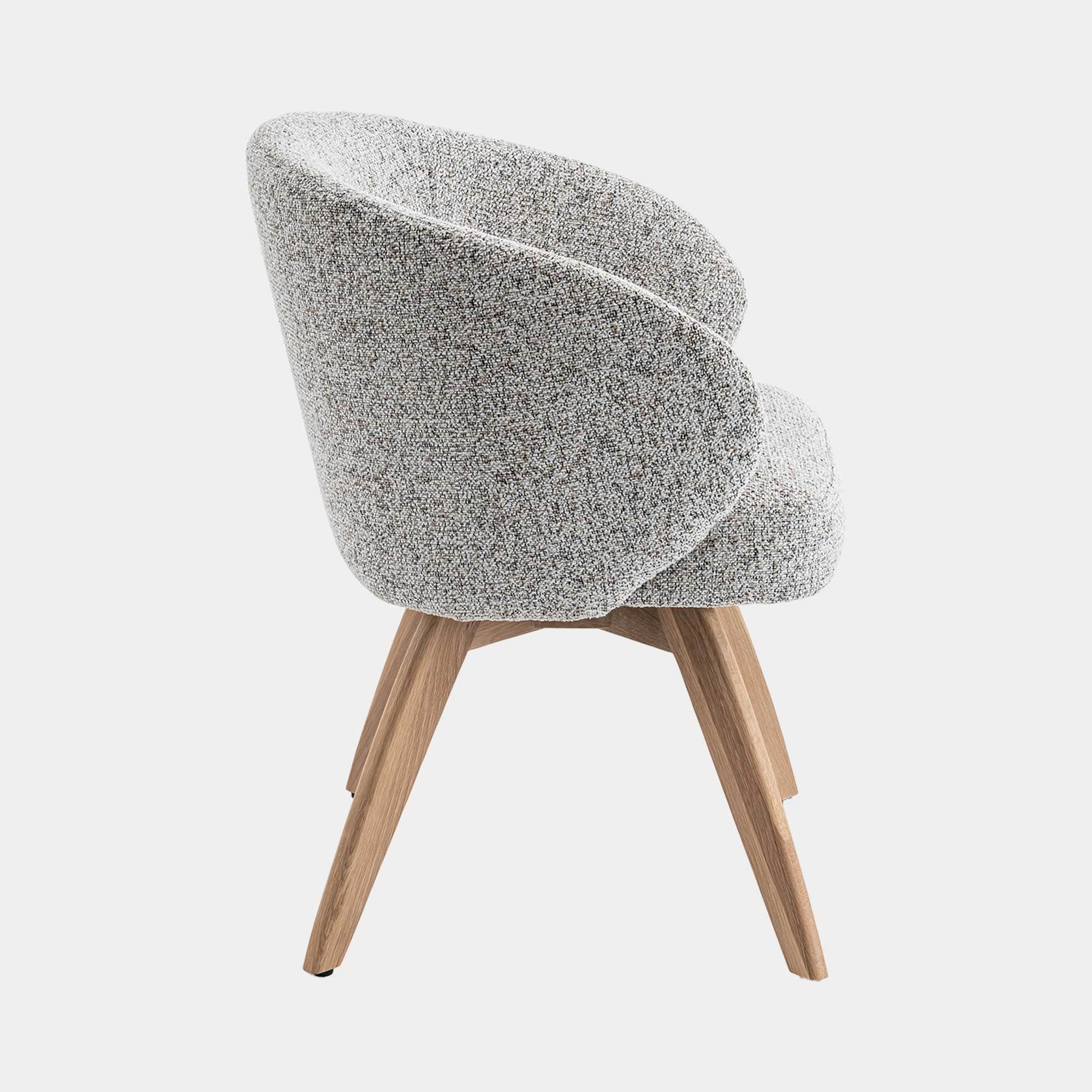 Augusta - Dining Chair In Grey Fabric With Natural Oak Leg