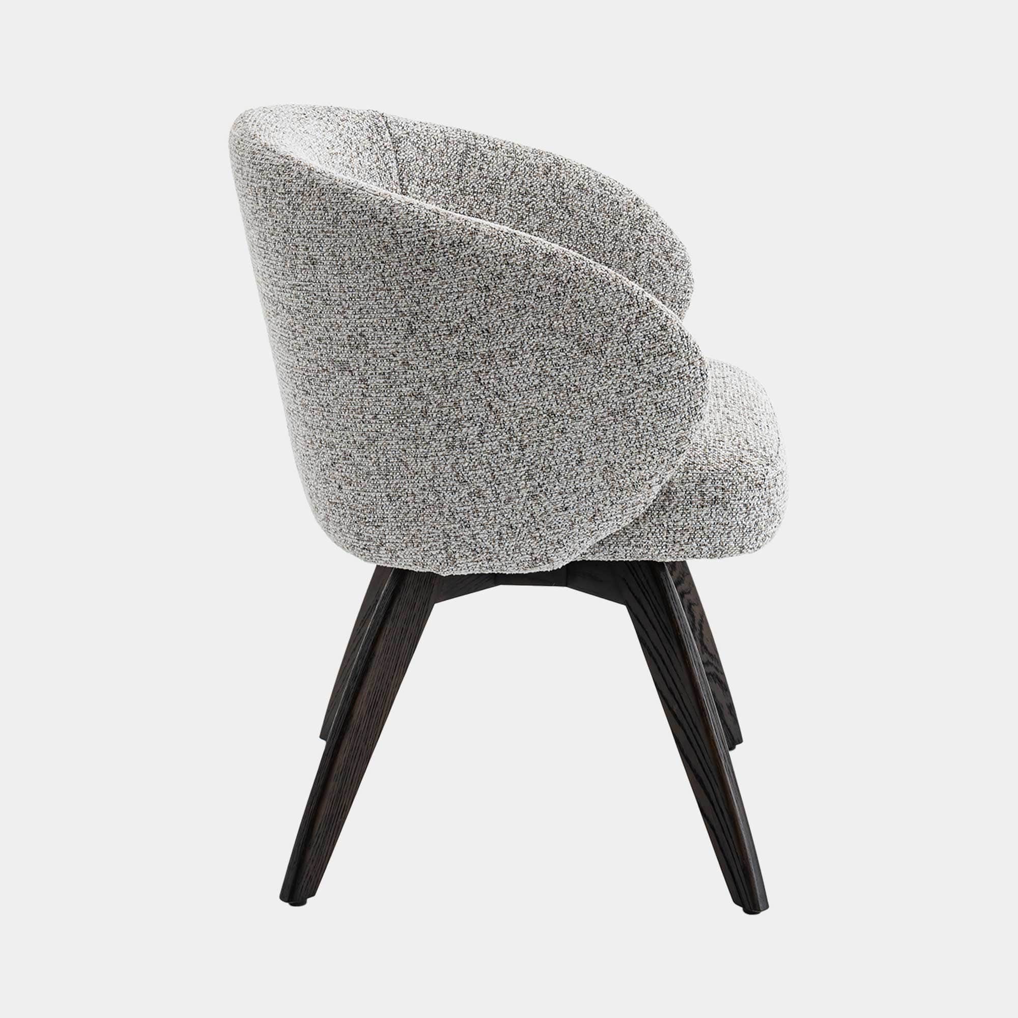 Augusta - Dining Chair In Grey Fabric With Dark Oak Leg
