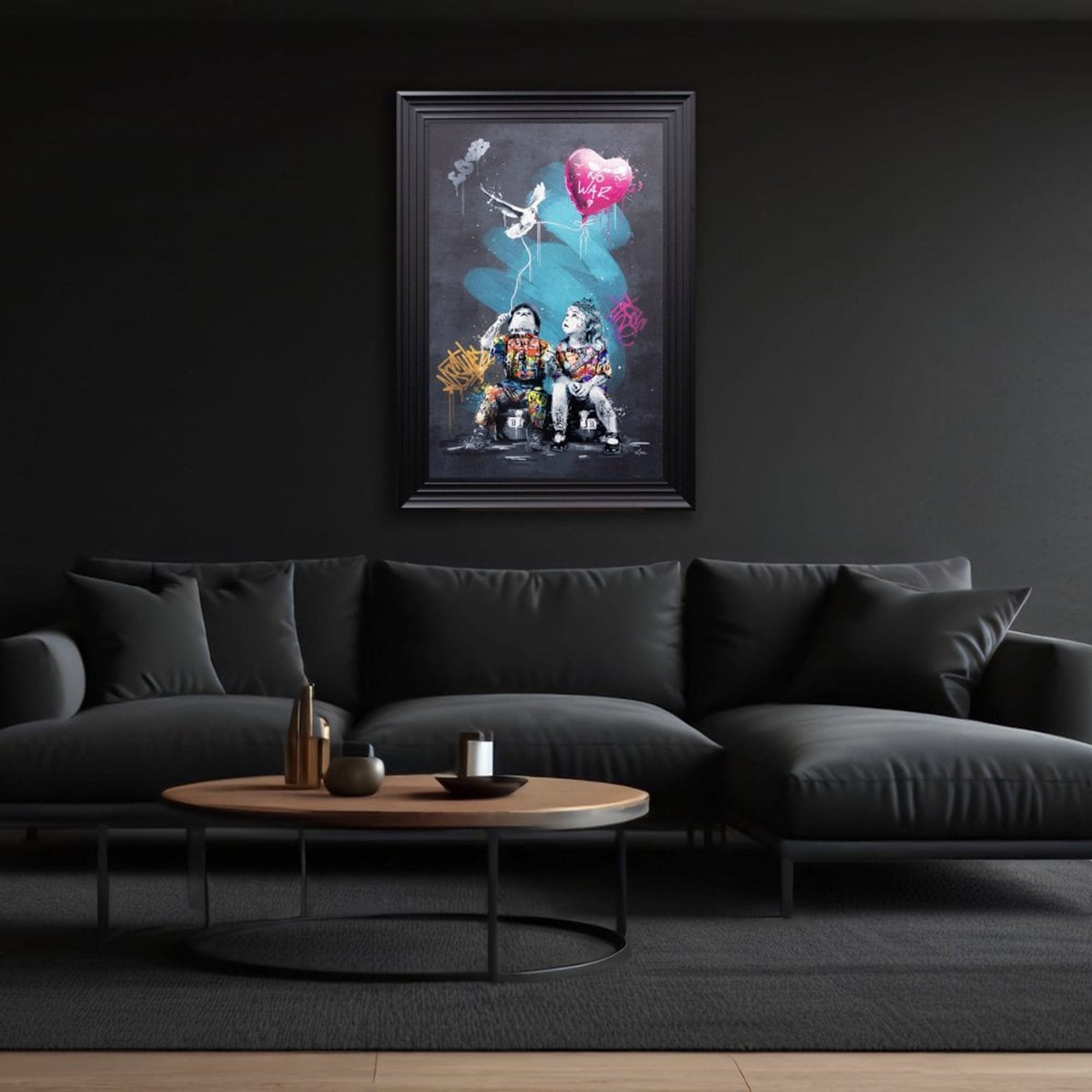 Garcon, Fille & Colombe - Framed Wall Print By Romaric