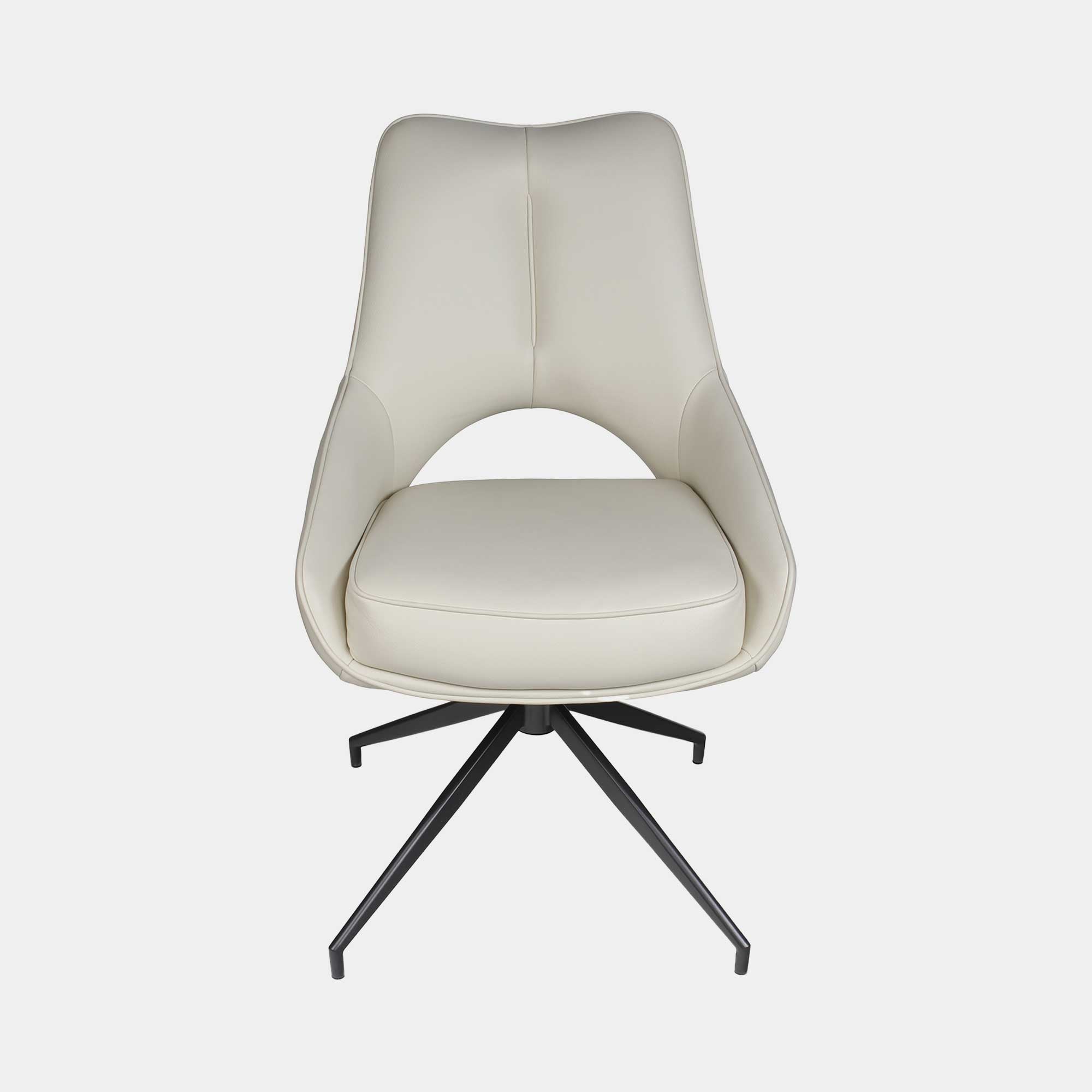 Alba - Swivel Dining Chair In Beige PU