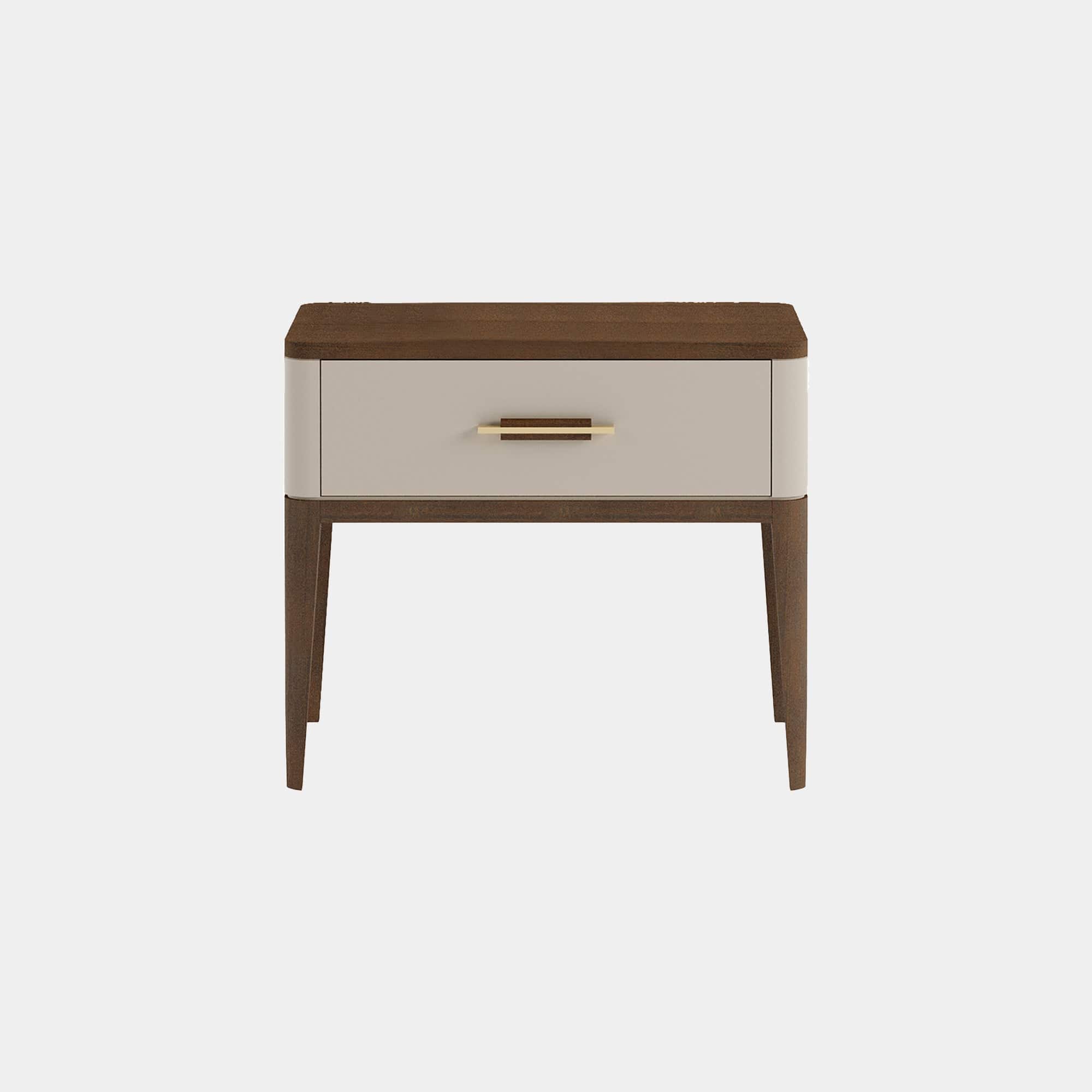Nouvelle - 55cm 1 Drawer Bedside Table In Matte Gloss