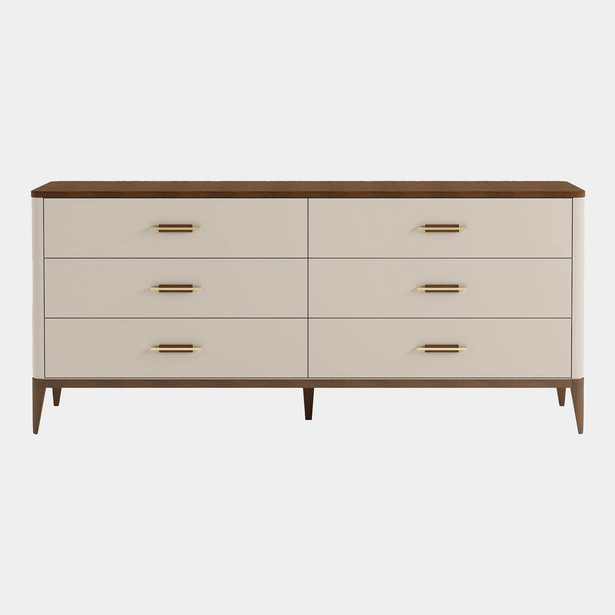 Nouvelle - 6 Drawer Wide Chest In Matte Gloss