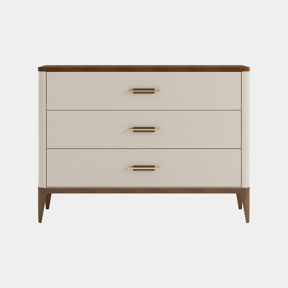 Nouvelle - 120cm 3 Drawer Wide Chest In Matte Gloss