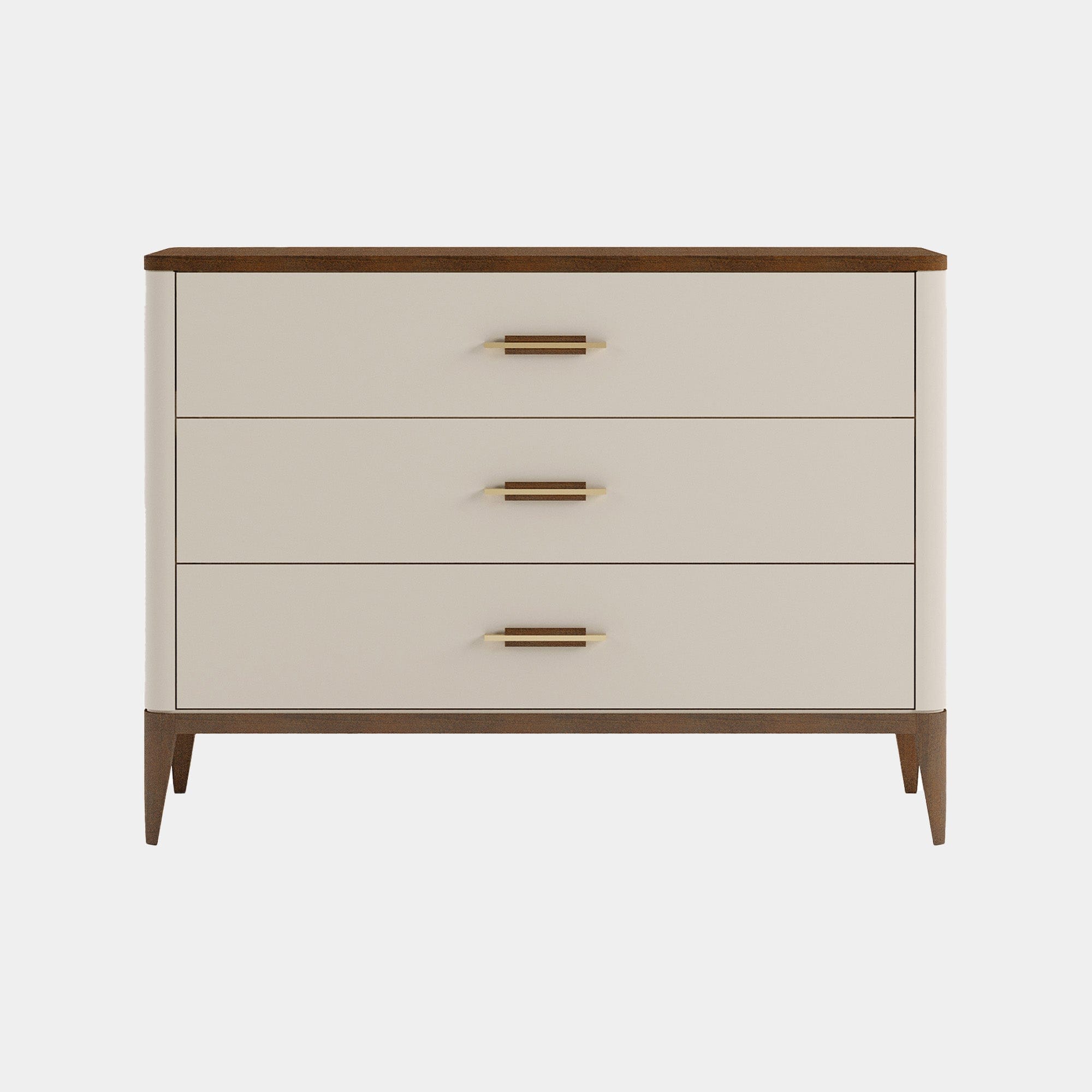 Nouvelle - 120cm 3 Drawer Wide Chest In Matte Gloss