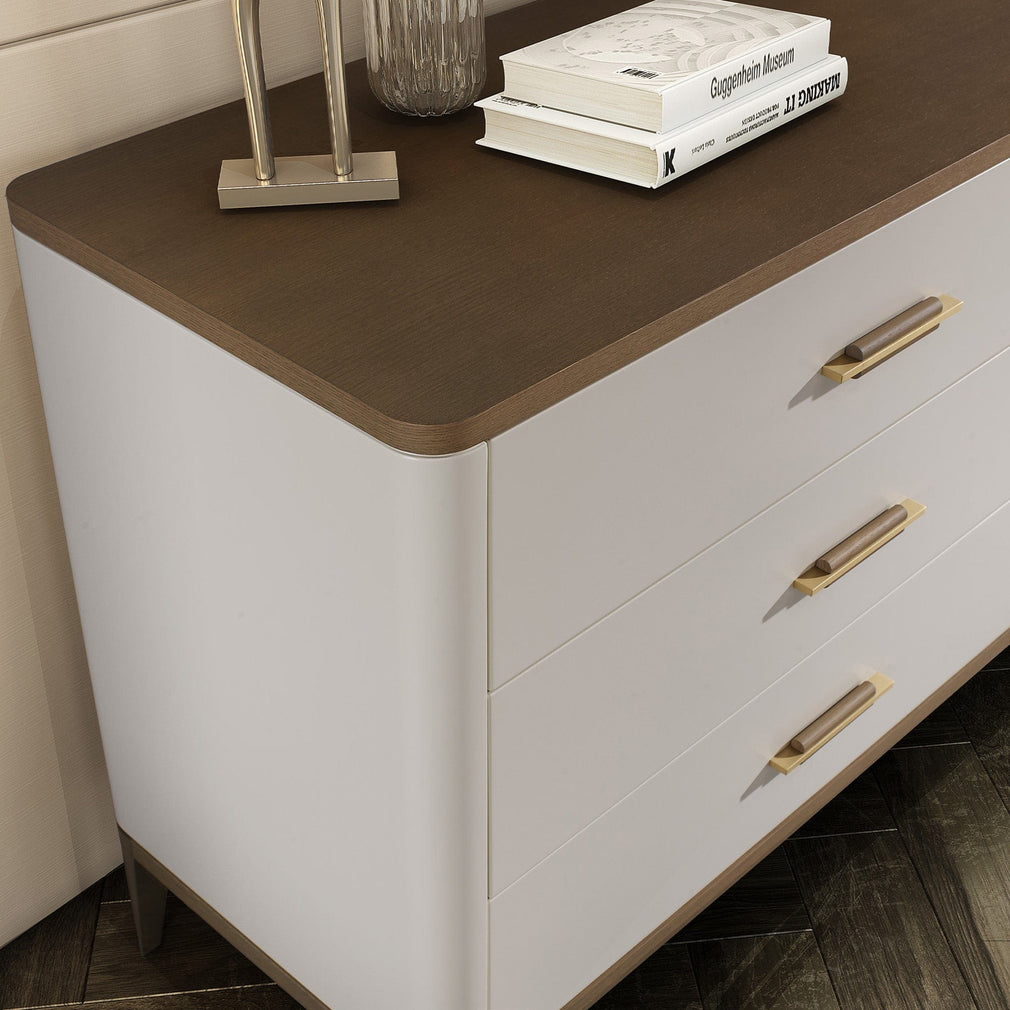 Nouvelle - 120cm 3 Drawer Wide Chest In Matte Gloss