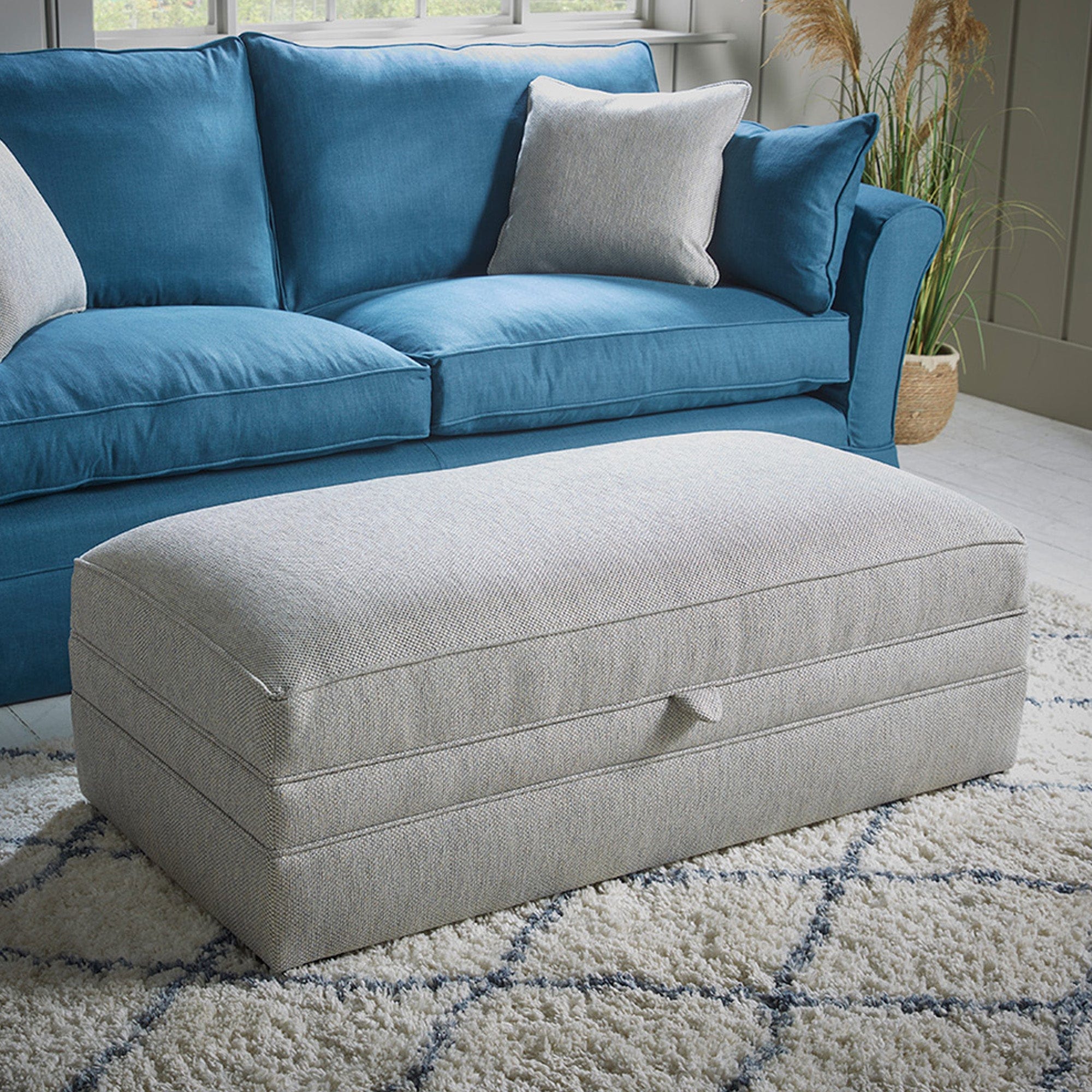 Large Rectangular Storage Footstool 60cm x 120cm In Fabric Grade 1