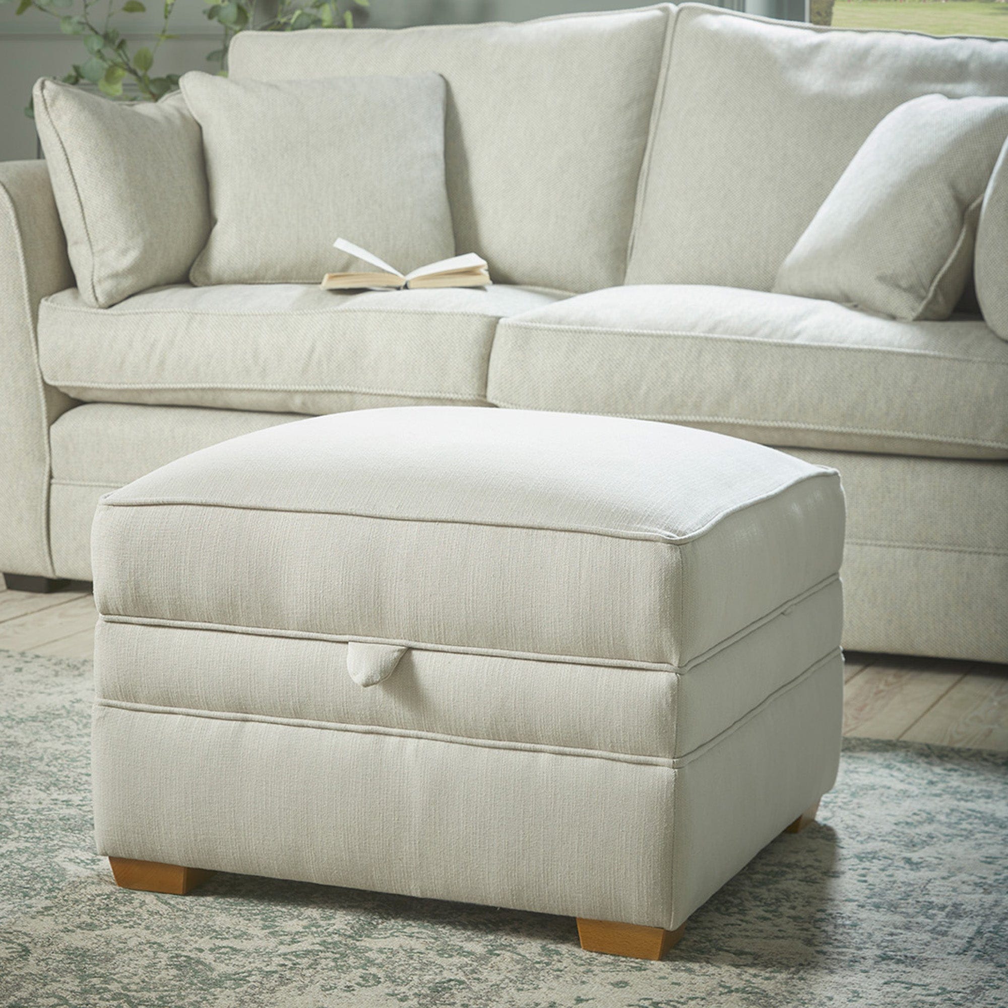 Small Square Storage Footstool 60cm x 60cm In Fabric Grade 1