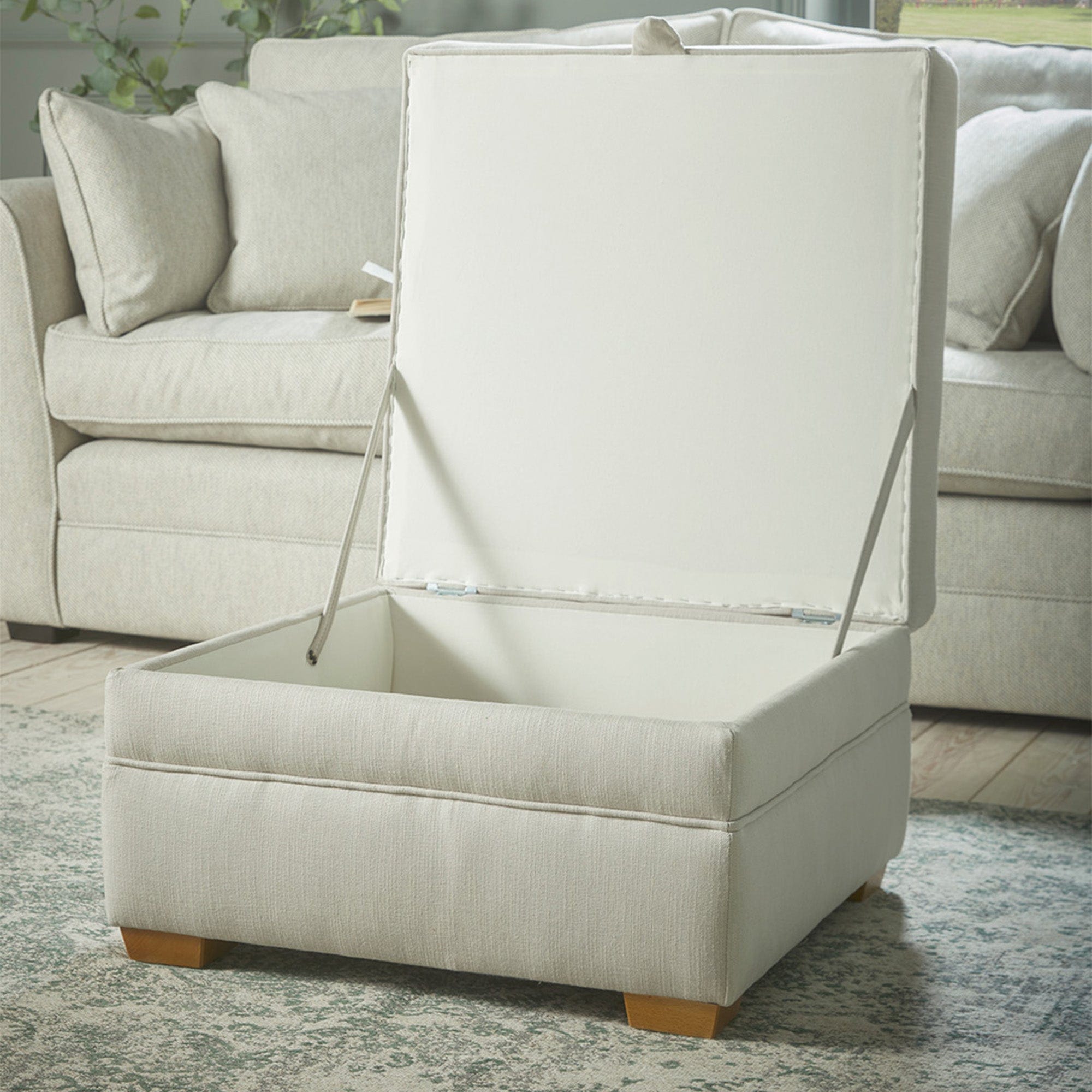 Small Square Storage Footstool 60cm x 60cm In Fabric Grade 1